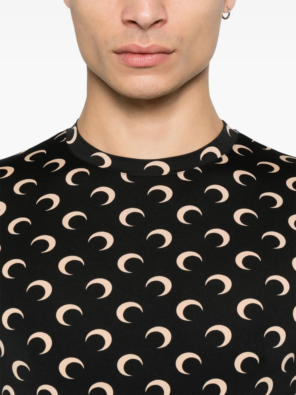 MARINE SERRE Recycled Moon Print Second Skin Short Sleeve Mini T-Shirt