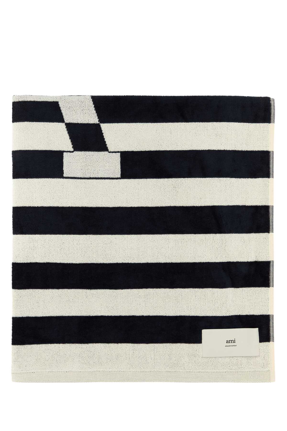 AMI PARIS Striped Terry Fabric Beach Towel