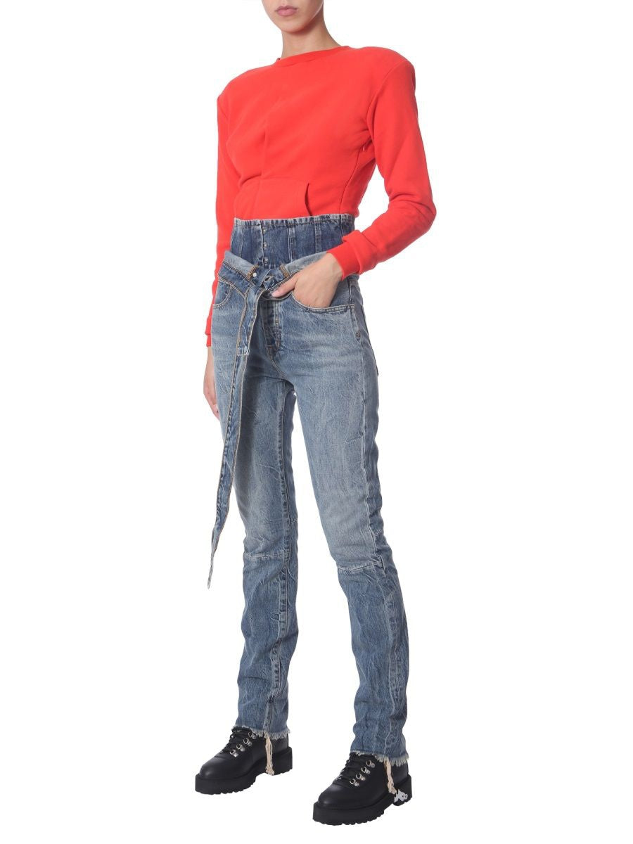 UNRAVEL Asymmetrical Crew Neck Sweatshirt