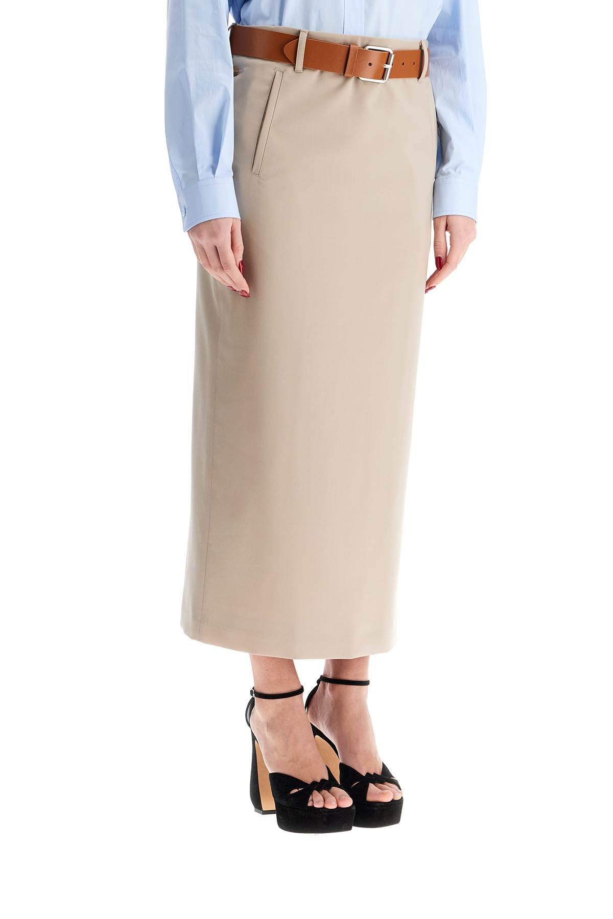 MOSCHINO COUTURE Elegant Midi Skirt with Adjustable Belt for Women