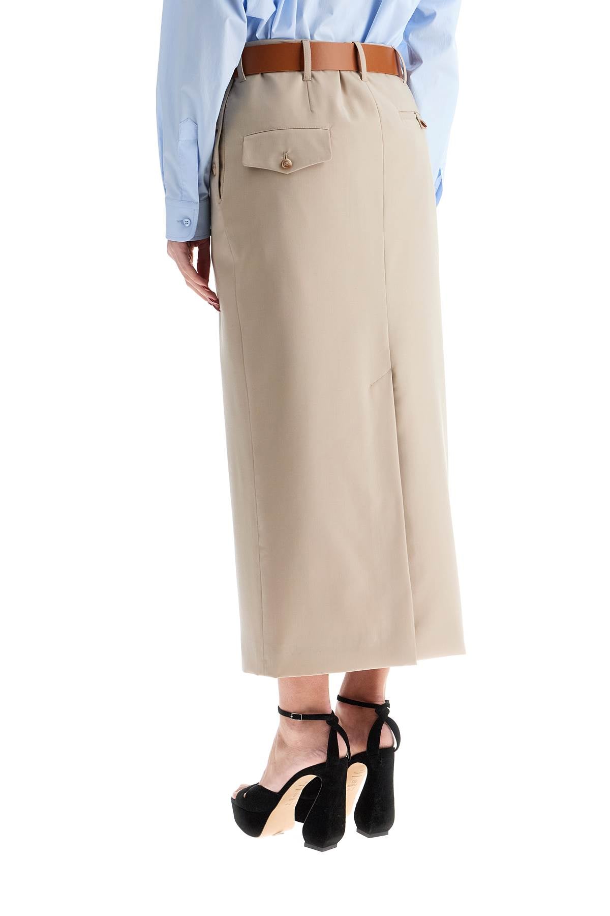 MOSCHINO COUTURE Elegant Midi Skirt with Adjustable Belt for Women