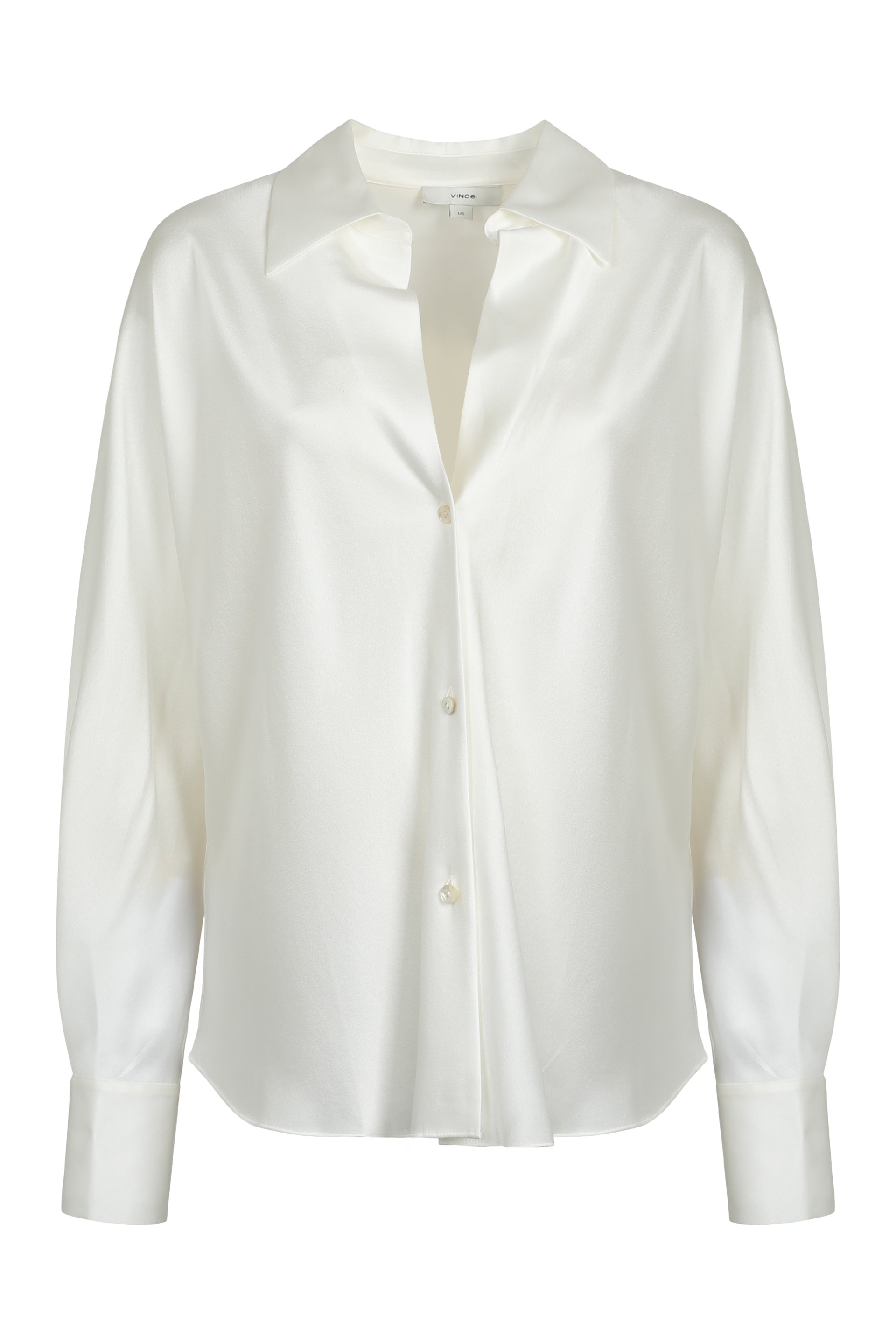 VINCE Long Sleeve Silk Shirt