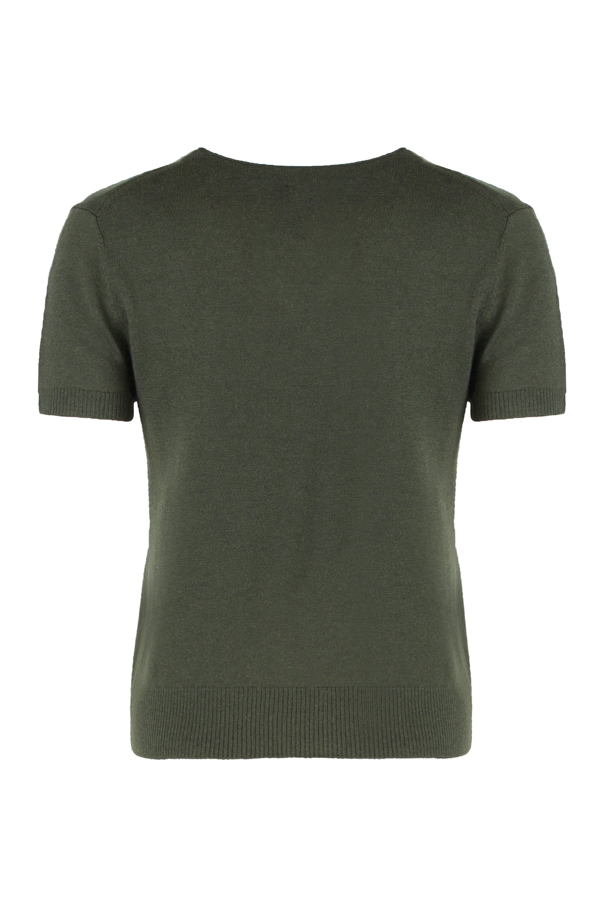 VINCE Short-Sleeve Argyle Sweater