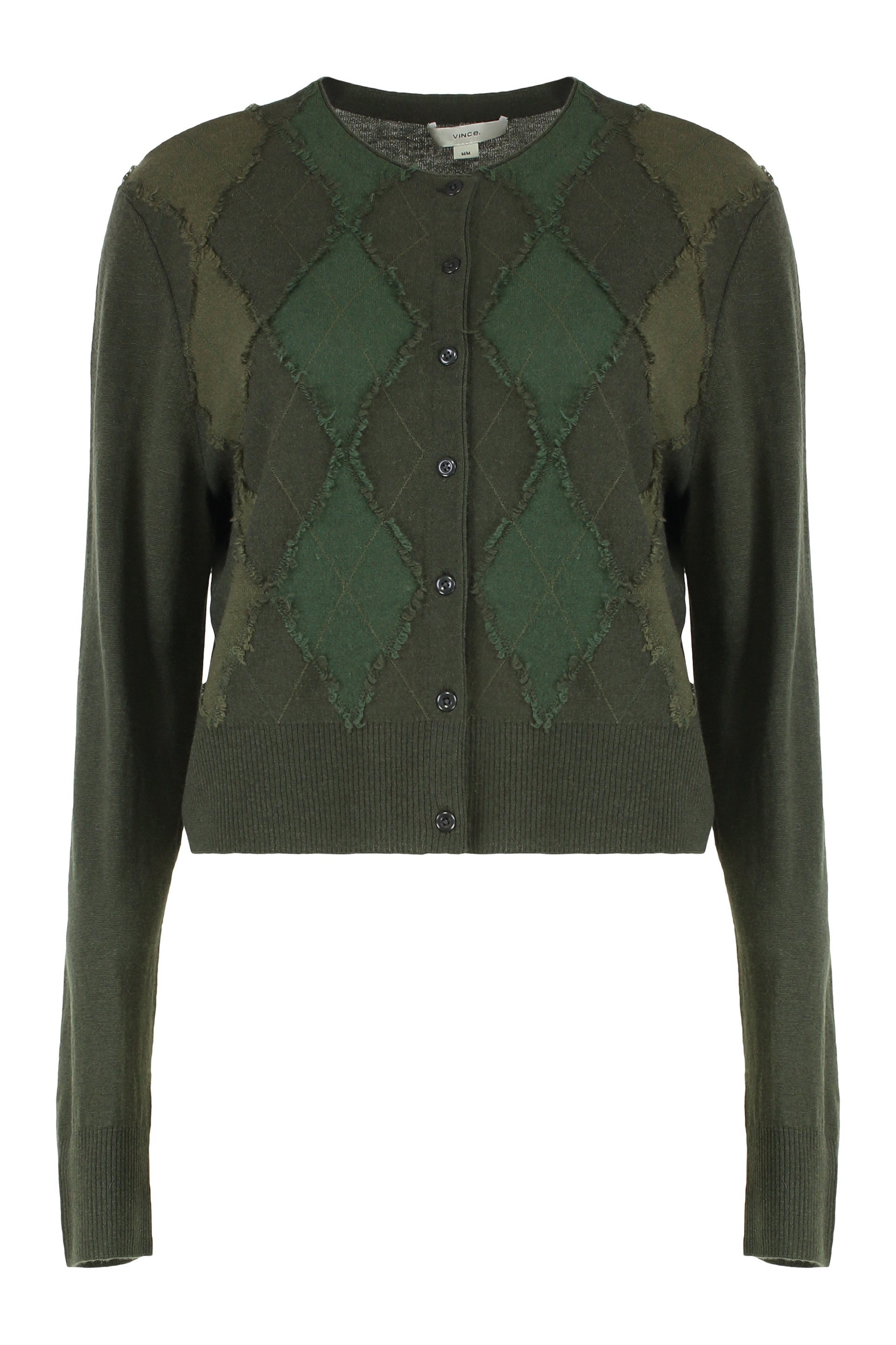 VINCE Classic Argyle Wool Blend Cardigan