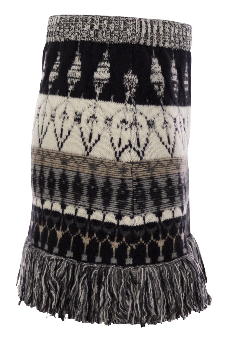 VANISÉ Wool and Cashmere Blend Jacquard Mini Skirt