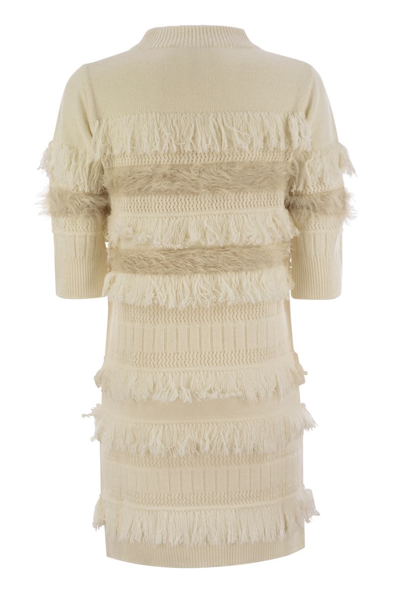 VANISÉ Wool and Cashmere Blend 3/4 Sleeve Dress