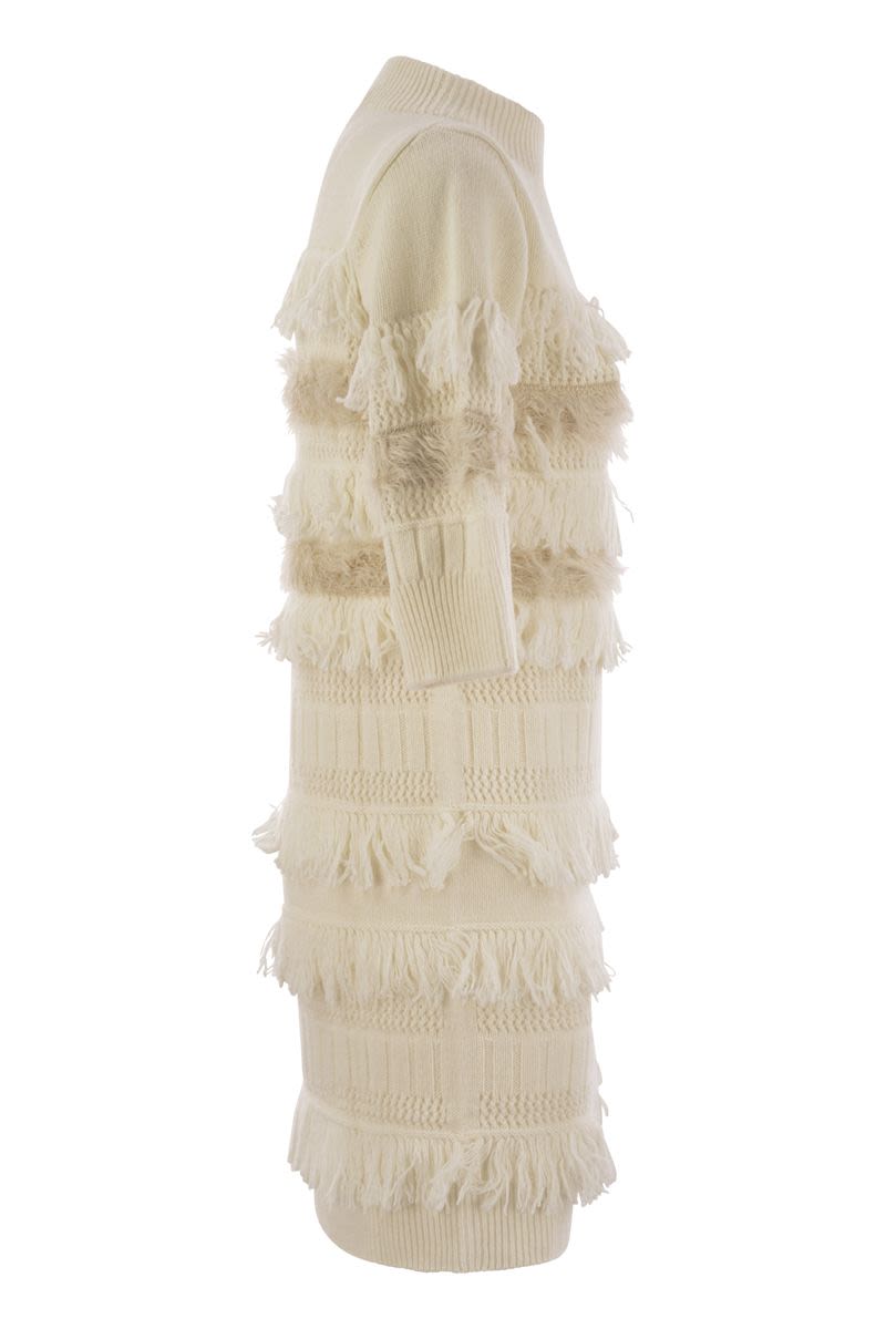 VANISÉ Wool and Cashmere Blend 3/4 Sleeve Dress