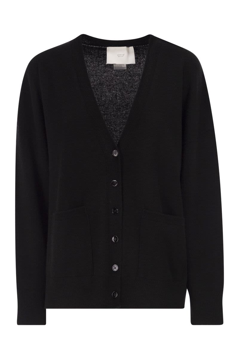 VANISÉ Cashmere Cardigan with Dropped Shoulders
