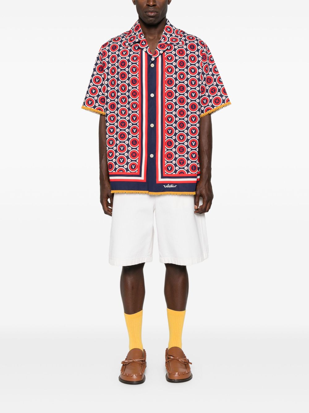 VALENTINO Cotton Shirt with Logo Print - FW25 Collection