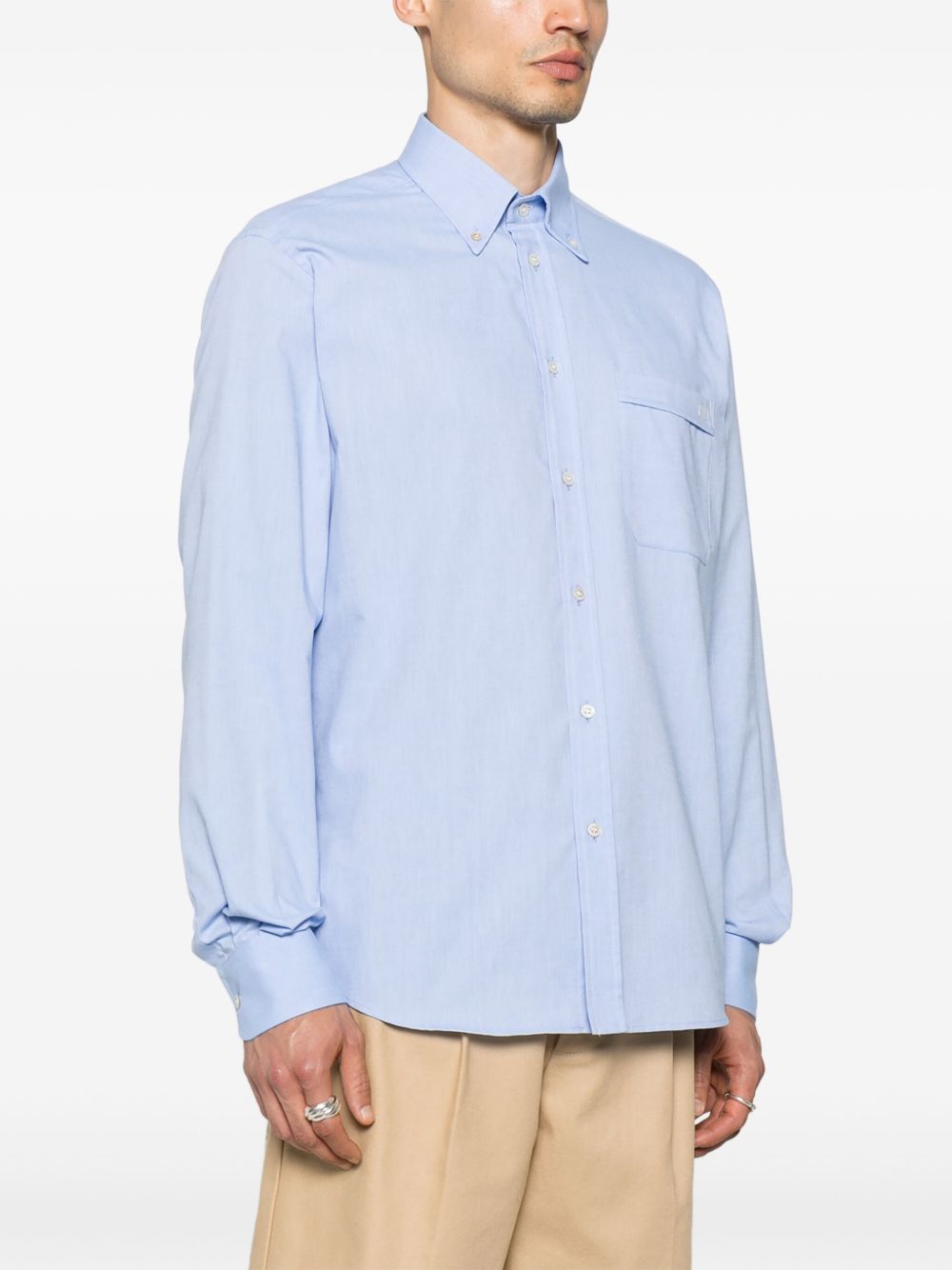 VALENTINO Signature Cotton Button-Down Shirt for Men