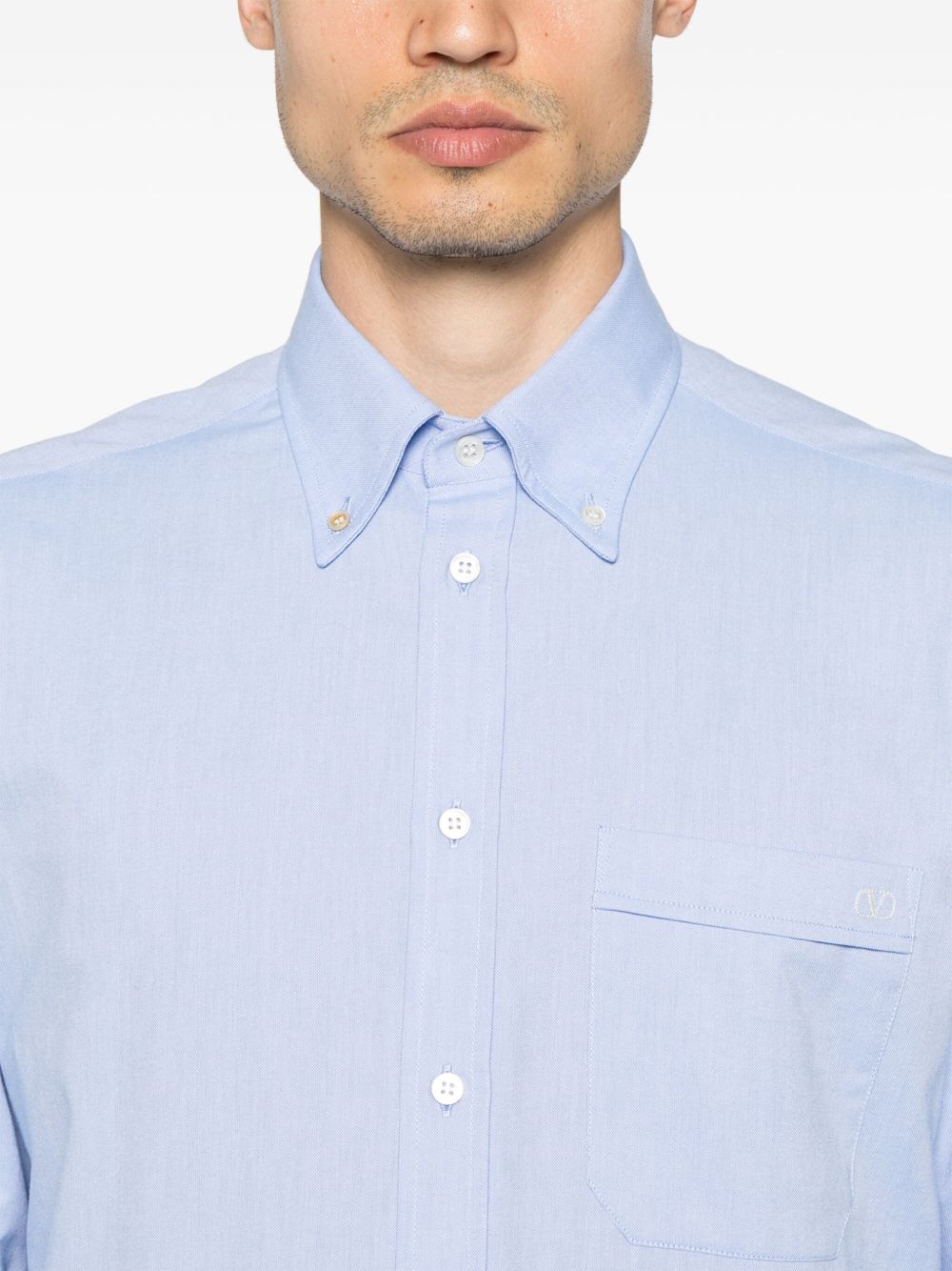 VALENTINO Signature Cotton Button-Down Shirt for Men