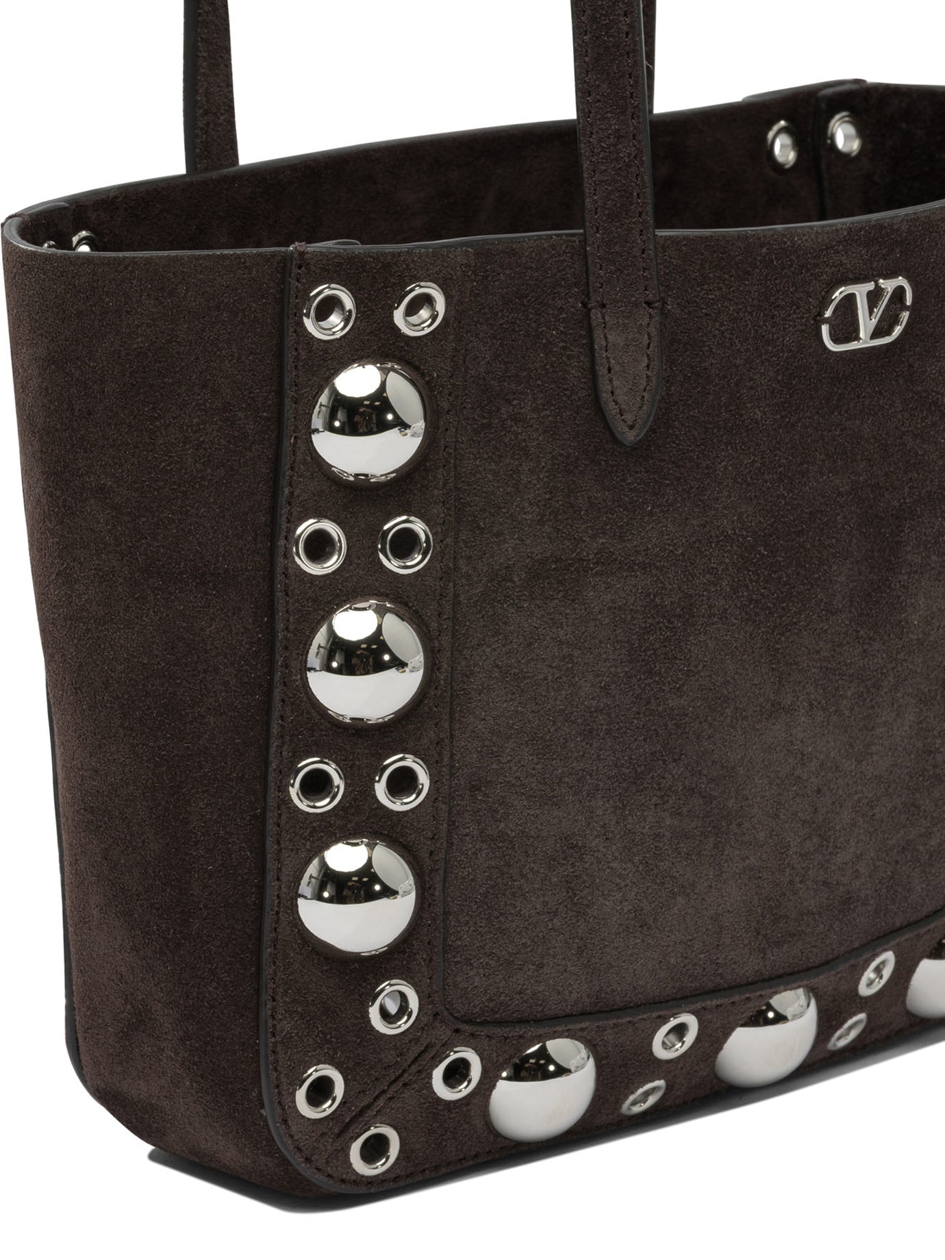 VALENTINO GARAVANI Mini Suede Shoulder Handbag with Decorative Rivets