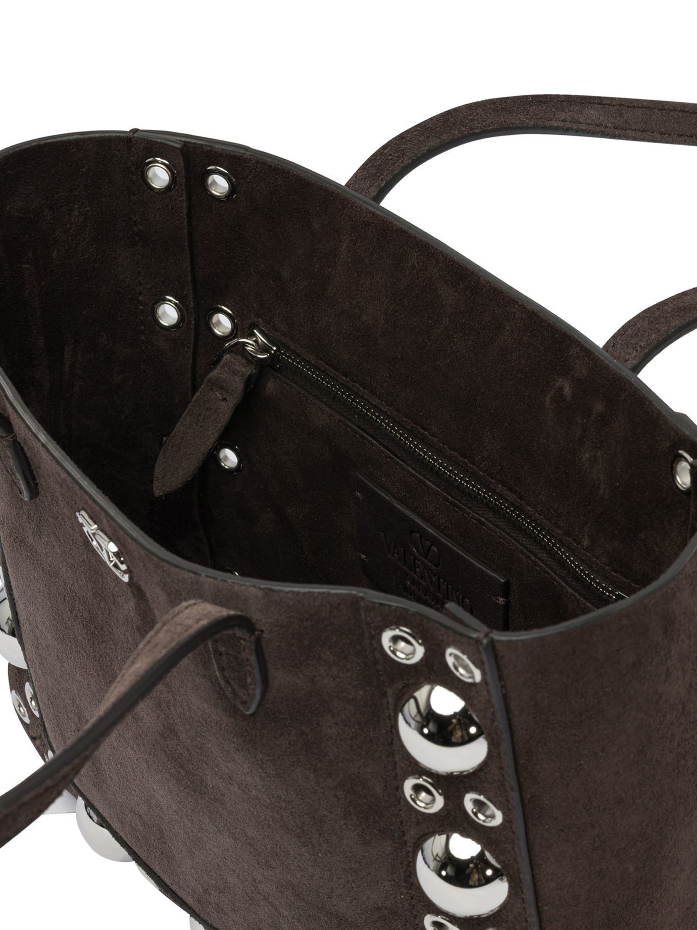 VALENTINO GARAVANI Mini Suede Shoulder Handbag with Decorative Rivets