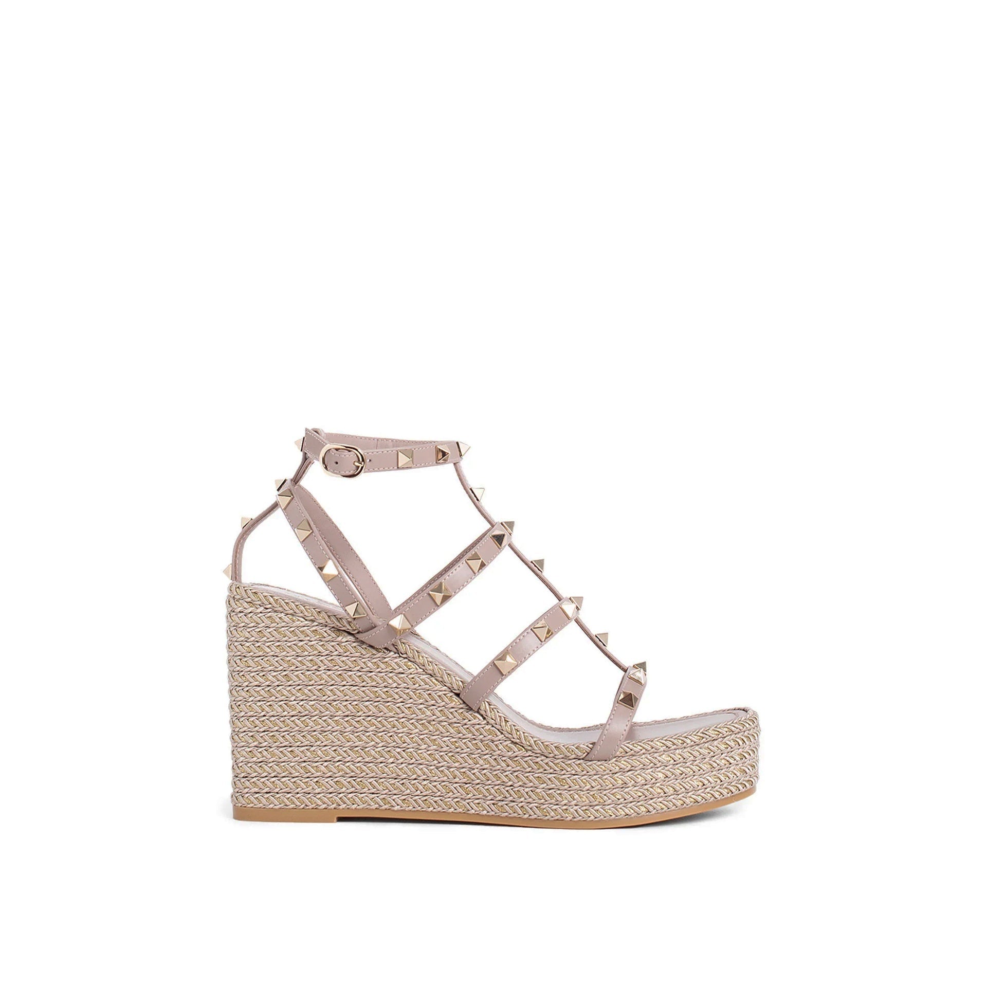 VALENTINO GARAVANI Rockstud High Wedge Sandals (11 cm)