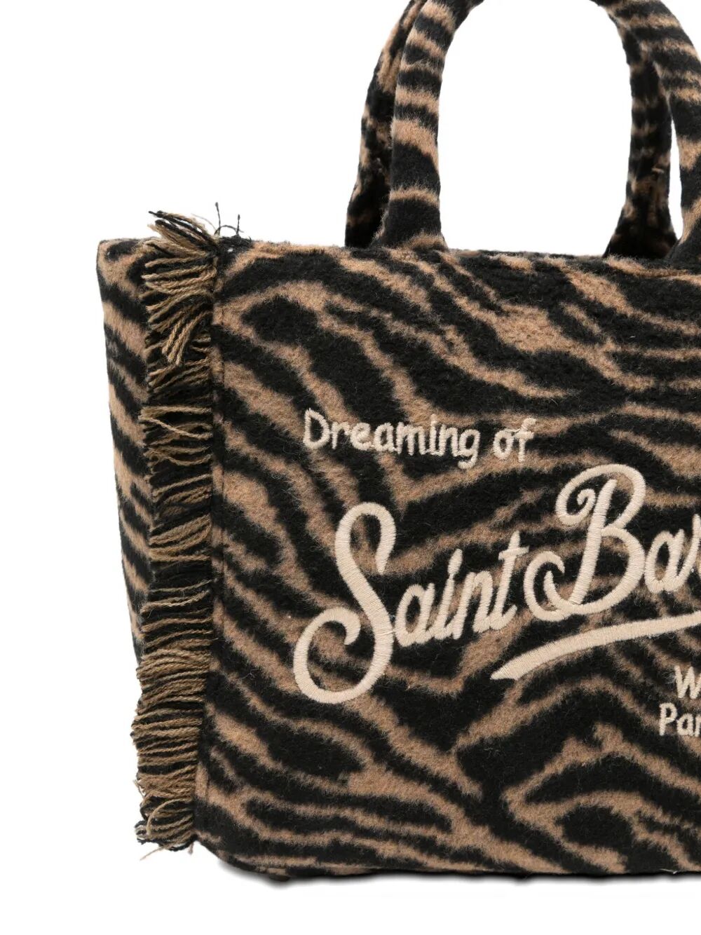 MC2 SAINT BARTH Mini Felt Zebra Handbag