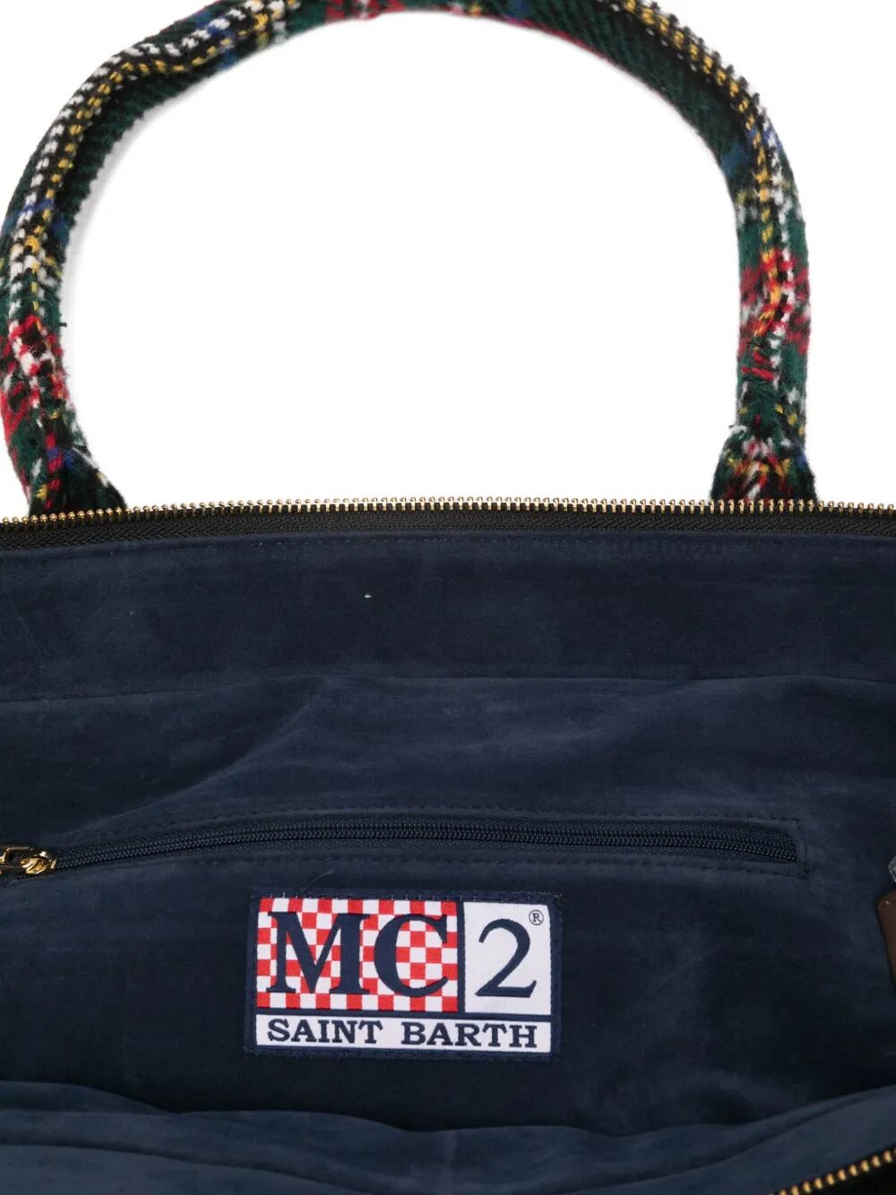 MC2 SAINT BARTH Chic Mini Wool Tartan Tote Handbag