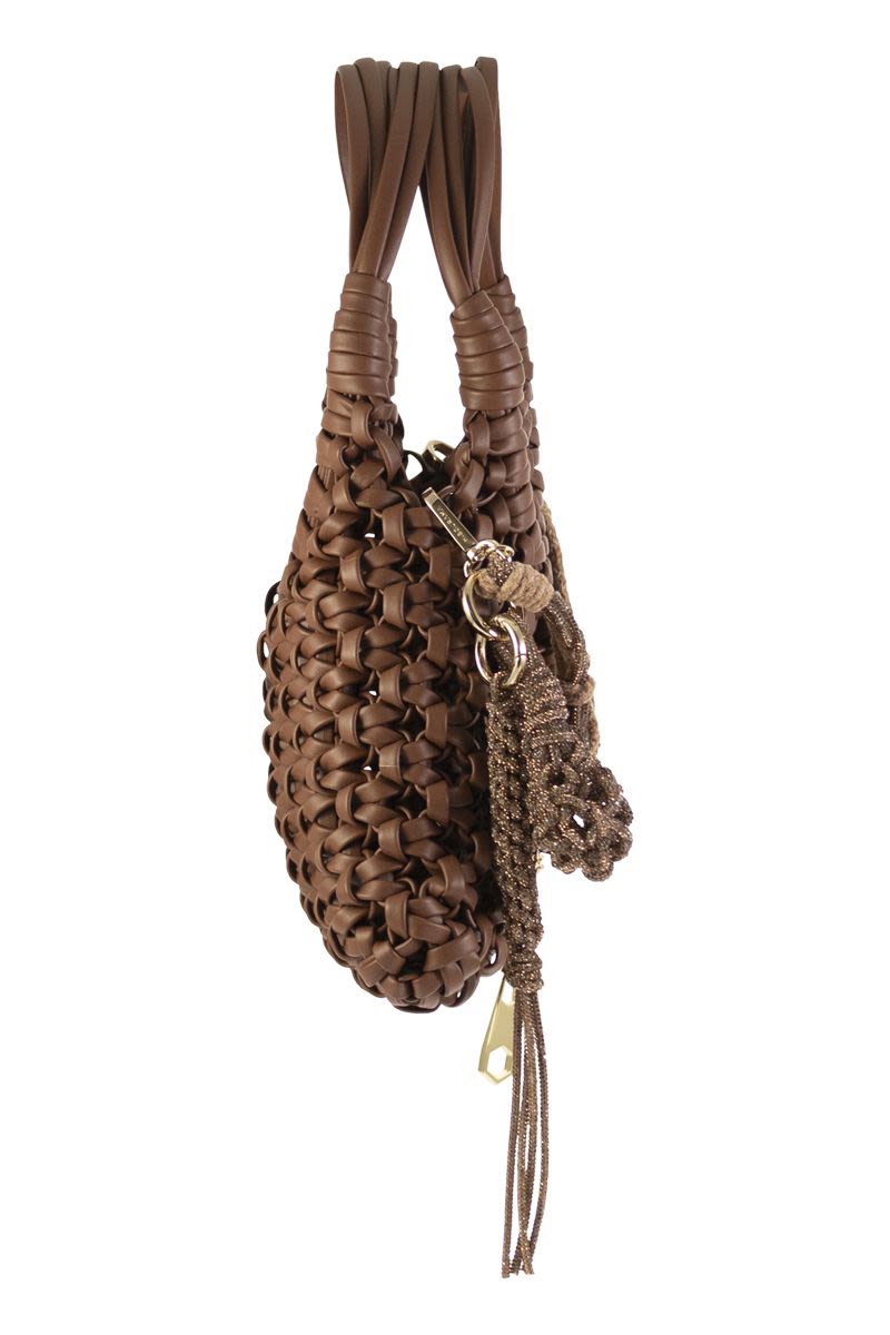 HIBOURAMA Handmade Leather Jewel Handbag - W 27 x H 36.5 x D 9 CM