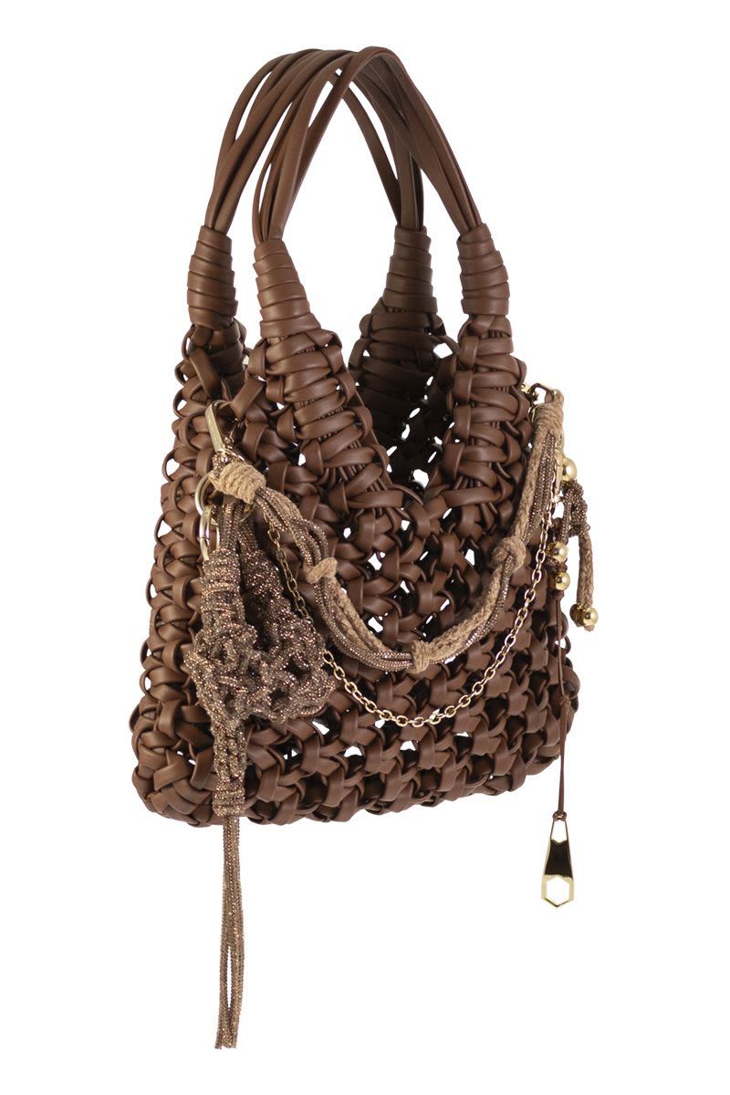 HIBOURAMA Handmade Leather Jewel Handbag - W 27 x H 36.5 x D 9 CM