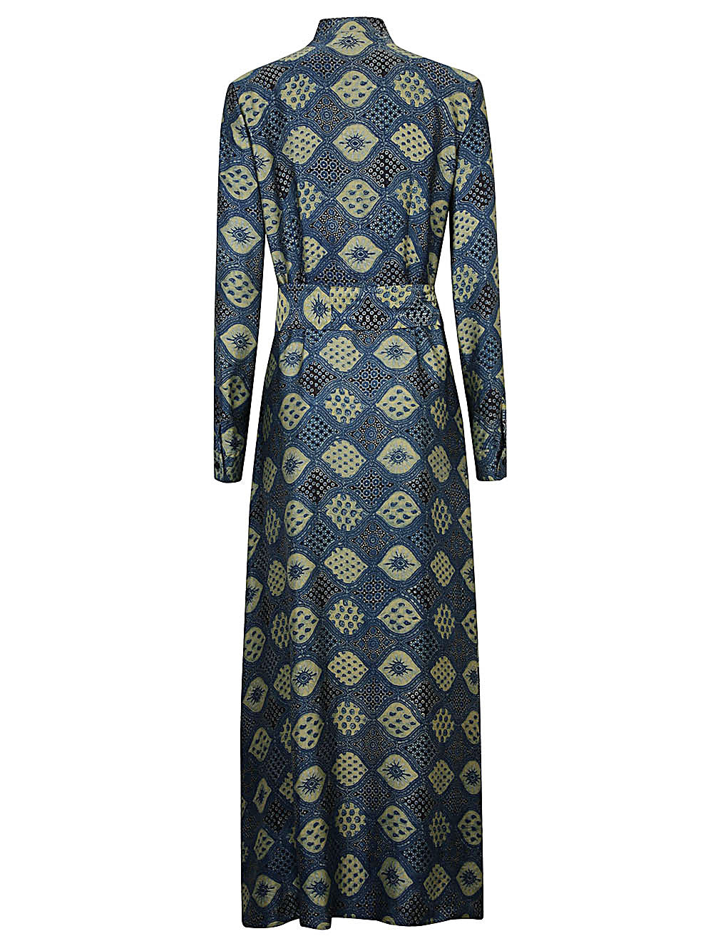 OBIDI Hand-Printed Silk Maxi Dress for Women