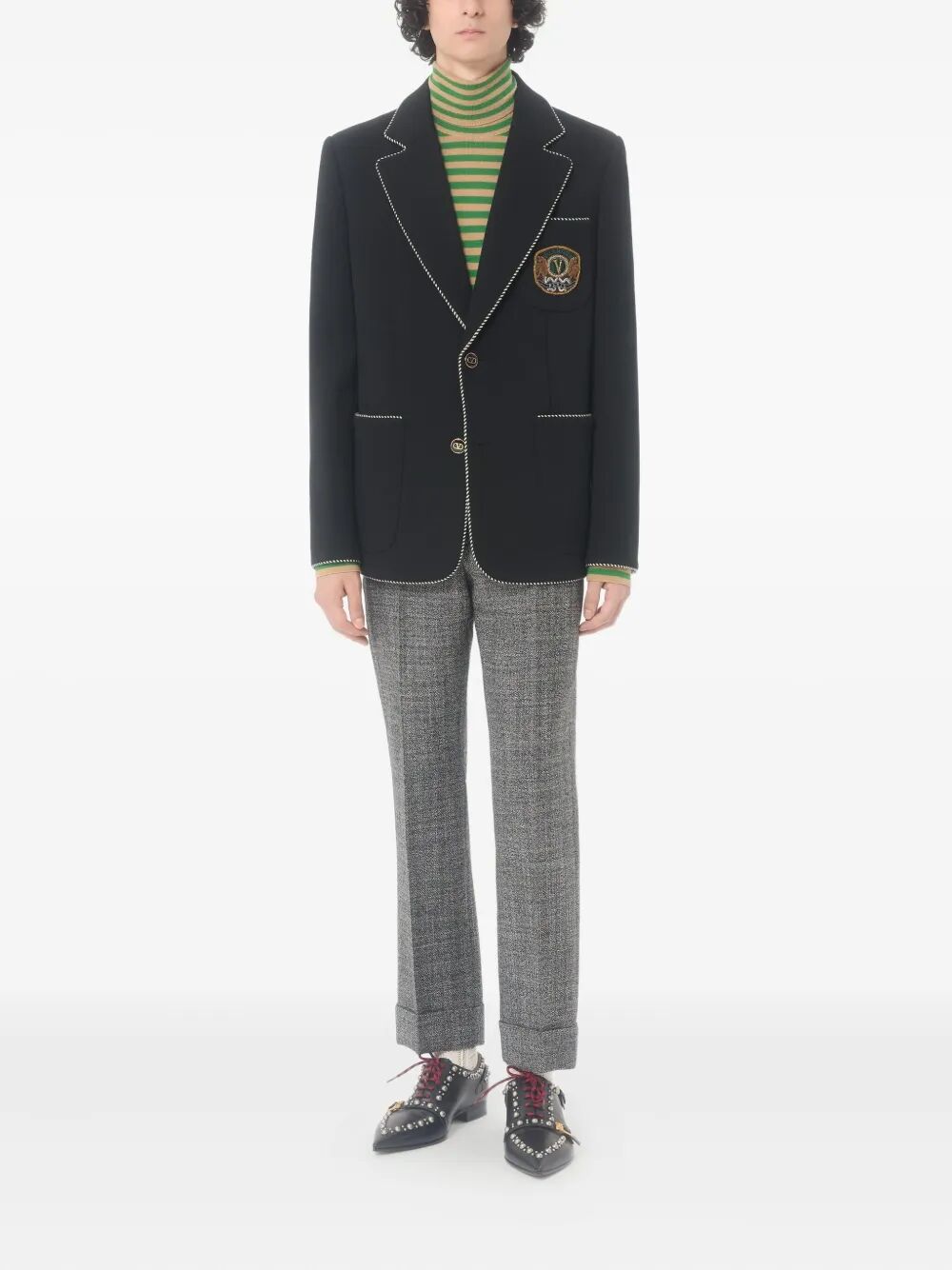 VALENTINO GARAVANI Single-Breasted Blazer with Patch for Men