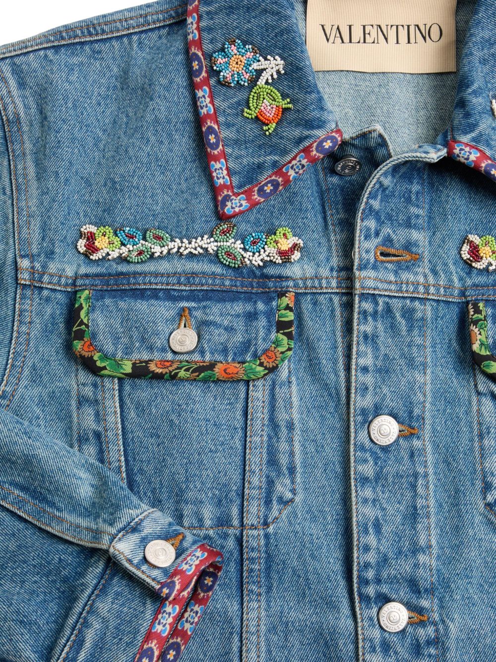 VALENTINO Embroidered Denim Jacket for Men