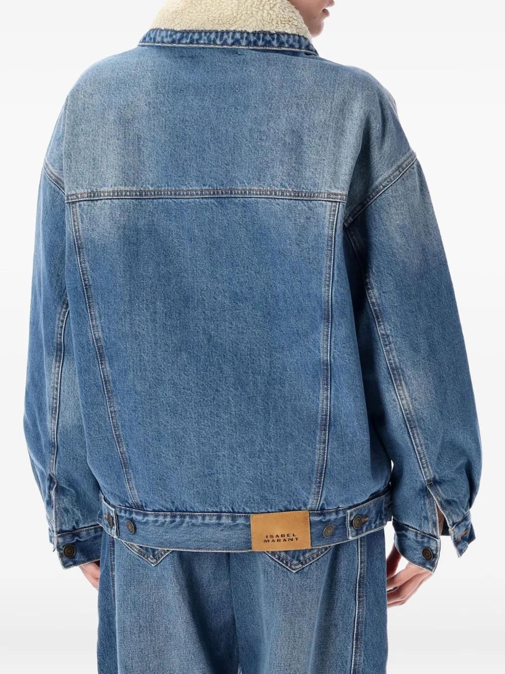 ISABEL MARANT Denim Jacket with Sherpa Collar