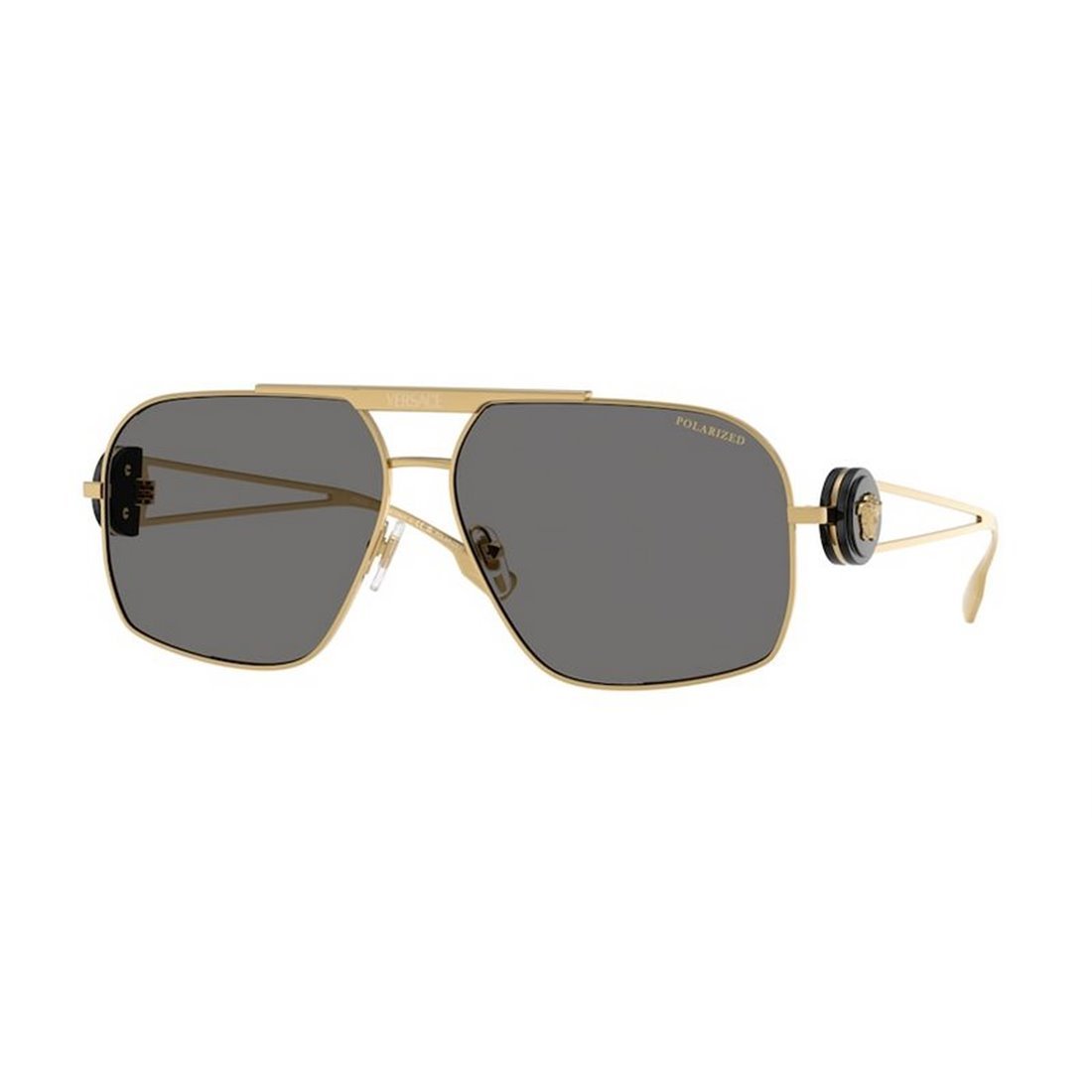 VERSACE Men's Polarized Sunglasses with Metal Frame