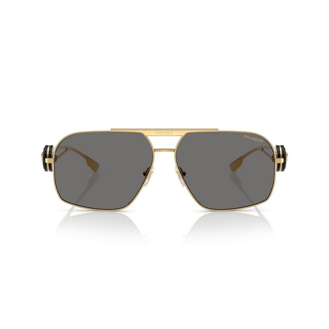 VERSACE Men's Polarized Sunglasses with Metal Frame