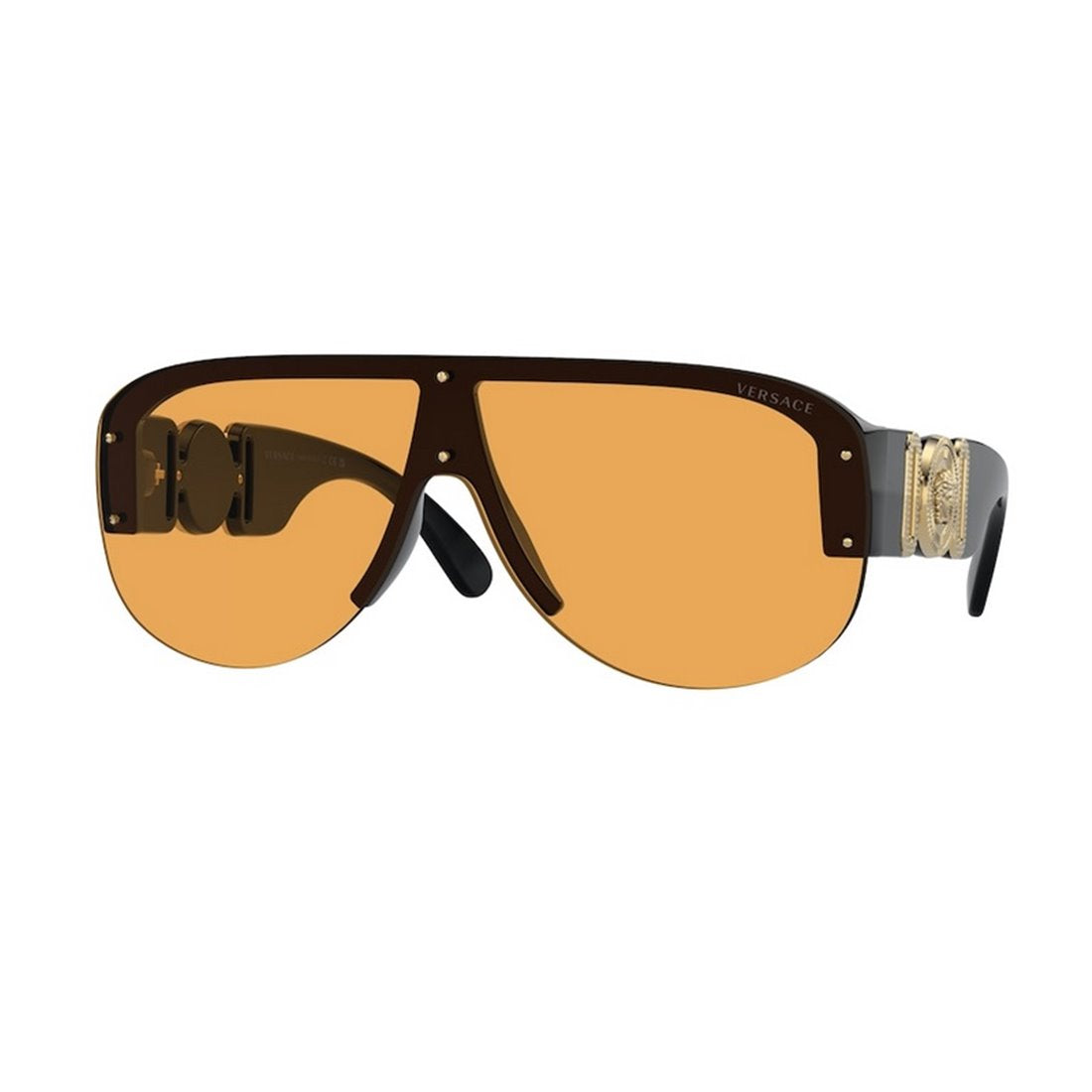 VERSACE Stylish Men's Sunglasses with Bold Orange Lenses