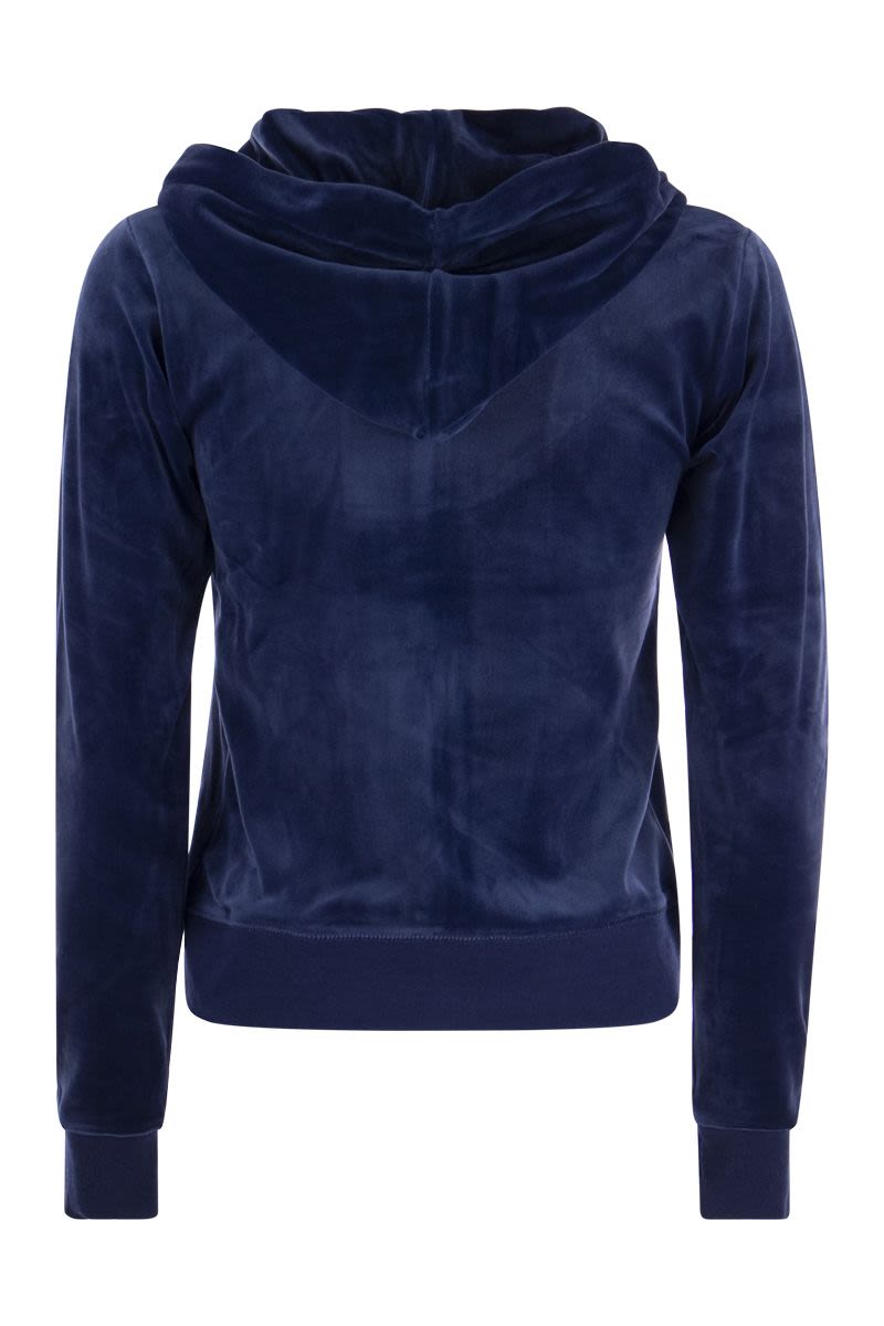 JUICY COUTURE Cotton Velvet Hoodie - Tight Fit