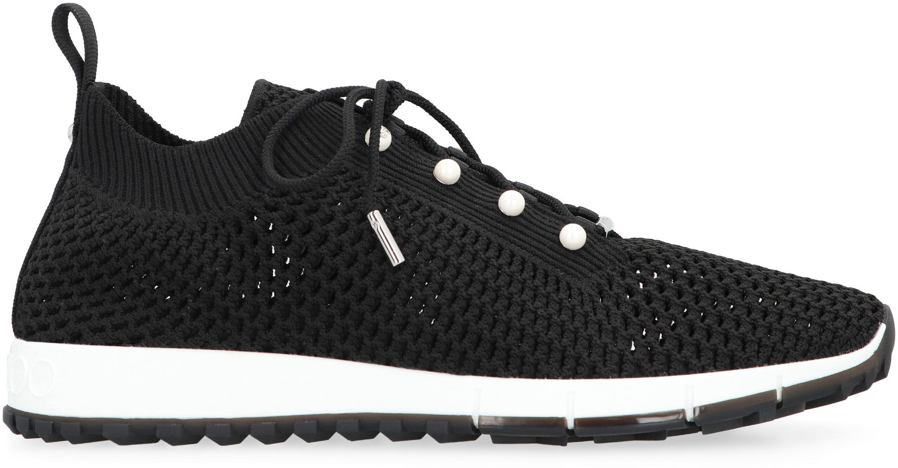 JIMMY CHOO Low-Top Sneaker with Pearl Accents