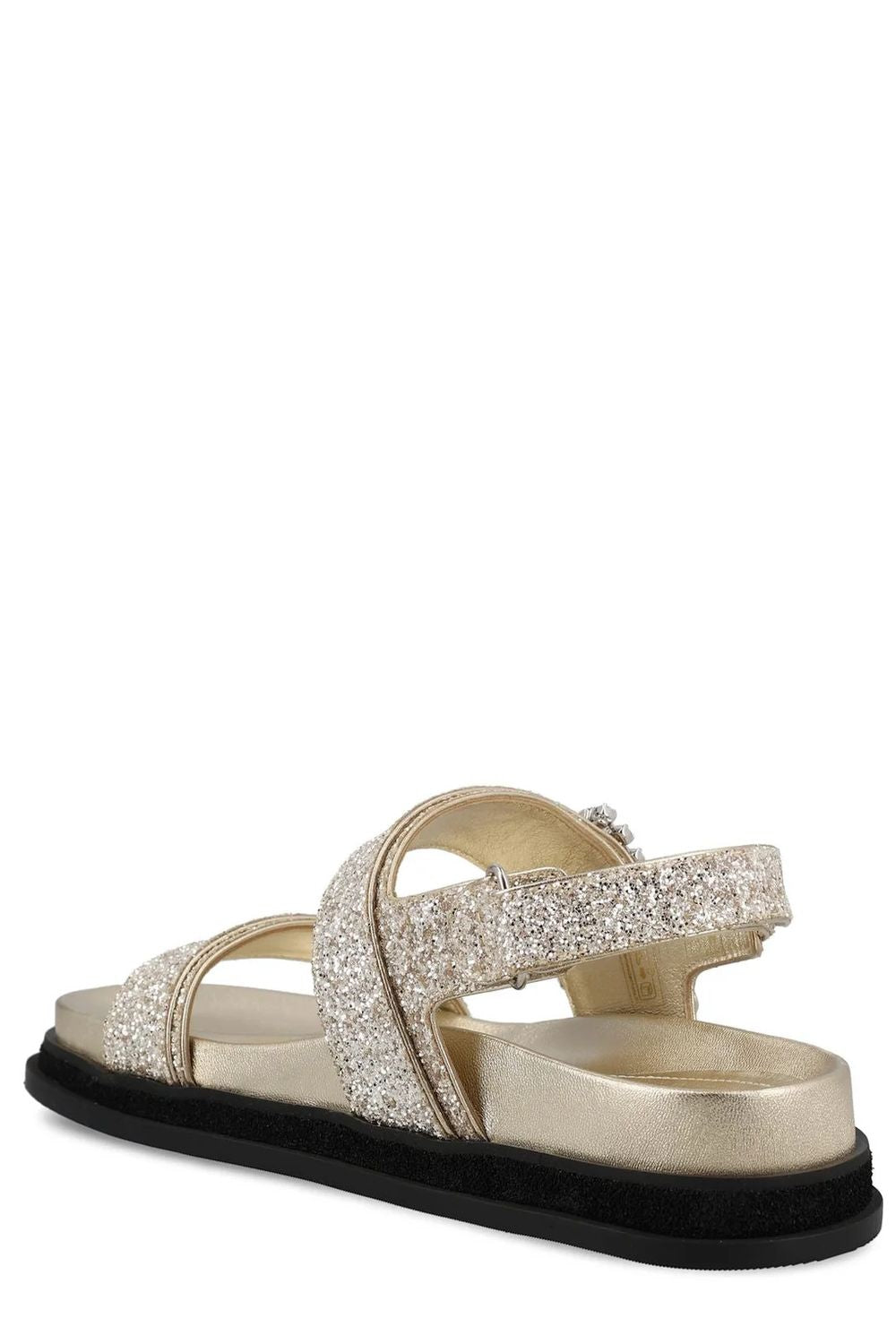 JIMMY CHOO Glitter Strap Velcro Sandals