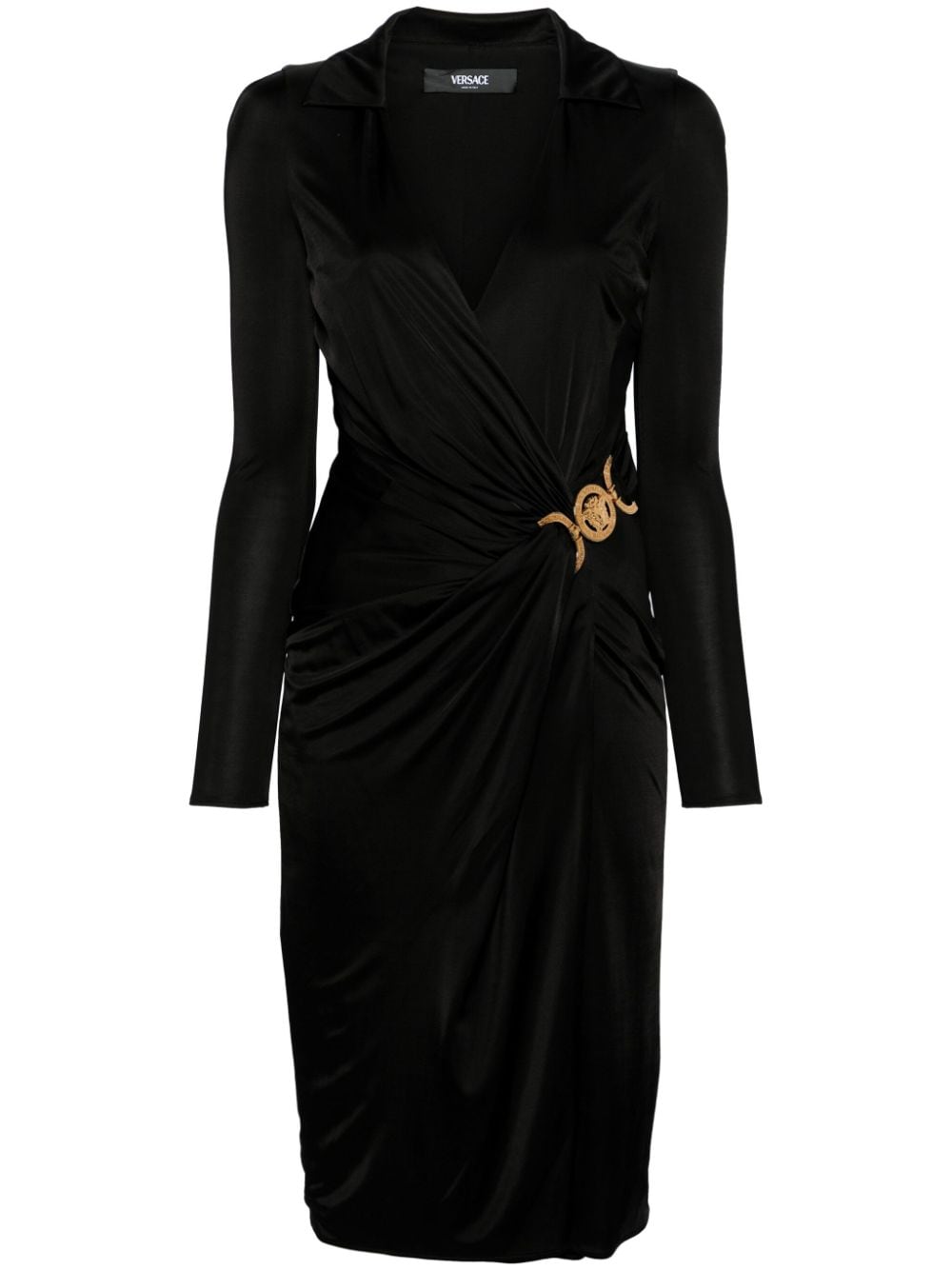 VERSACE Sophisticated Ruffle Midi Dress