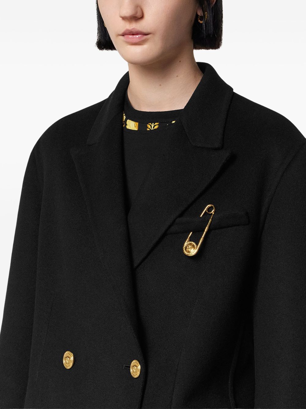 VERSACE Double-Breasted Jacket with Safety Pin - Women's