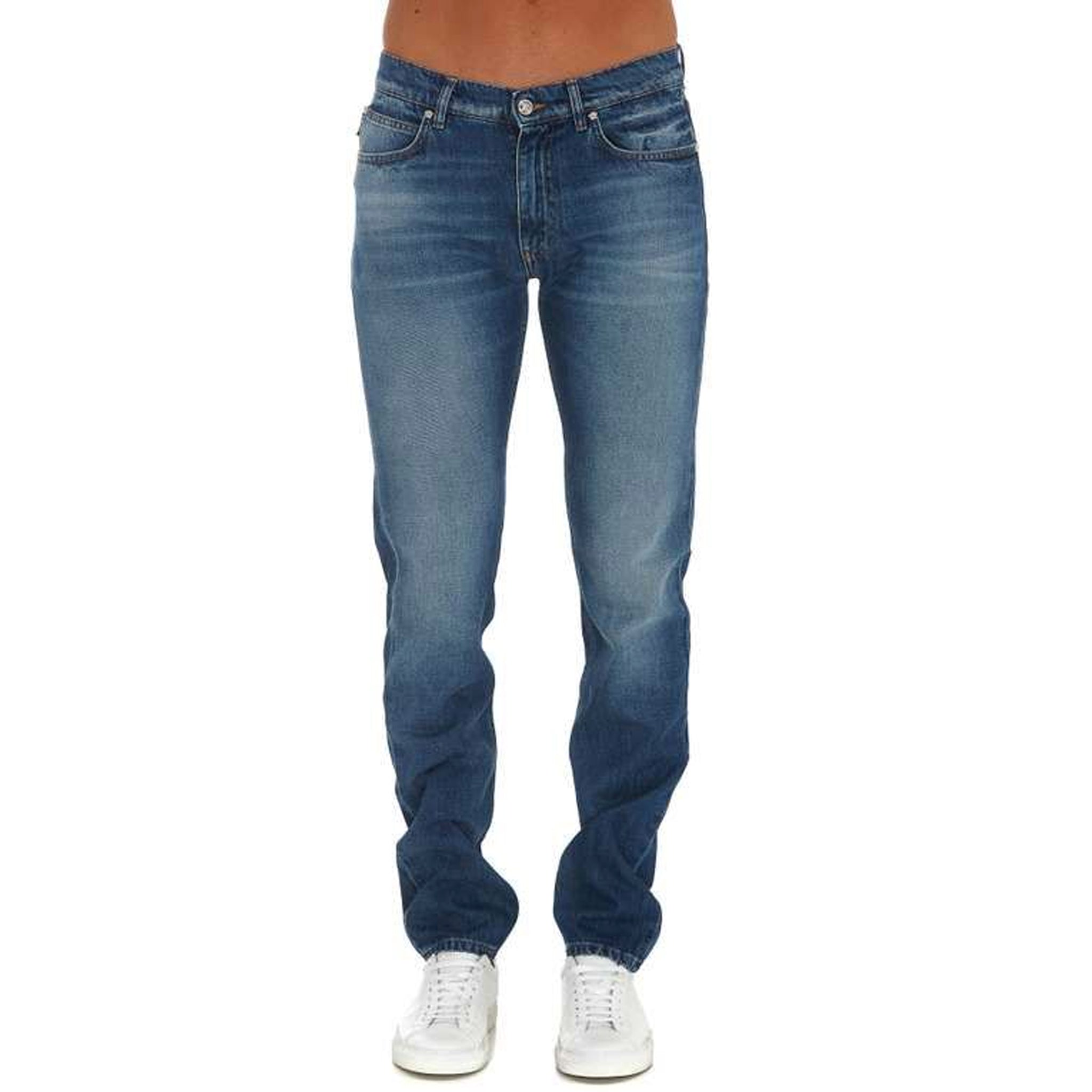 VERSACE Cotton Logo Denim Jeans