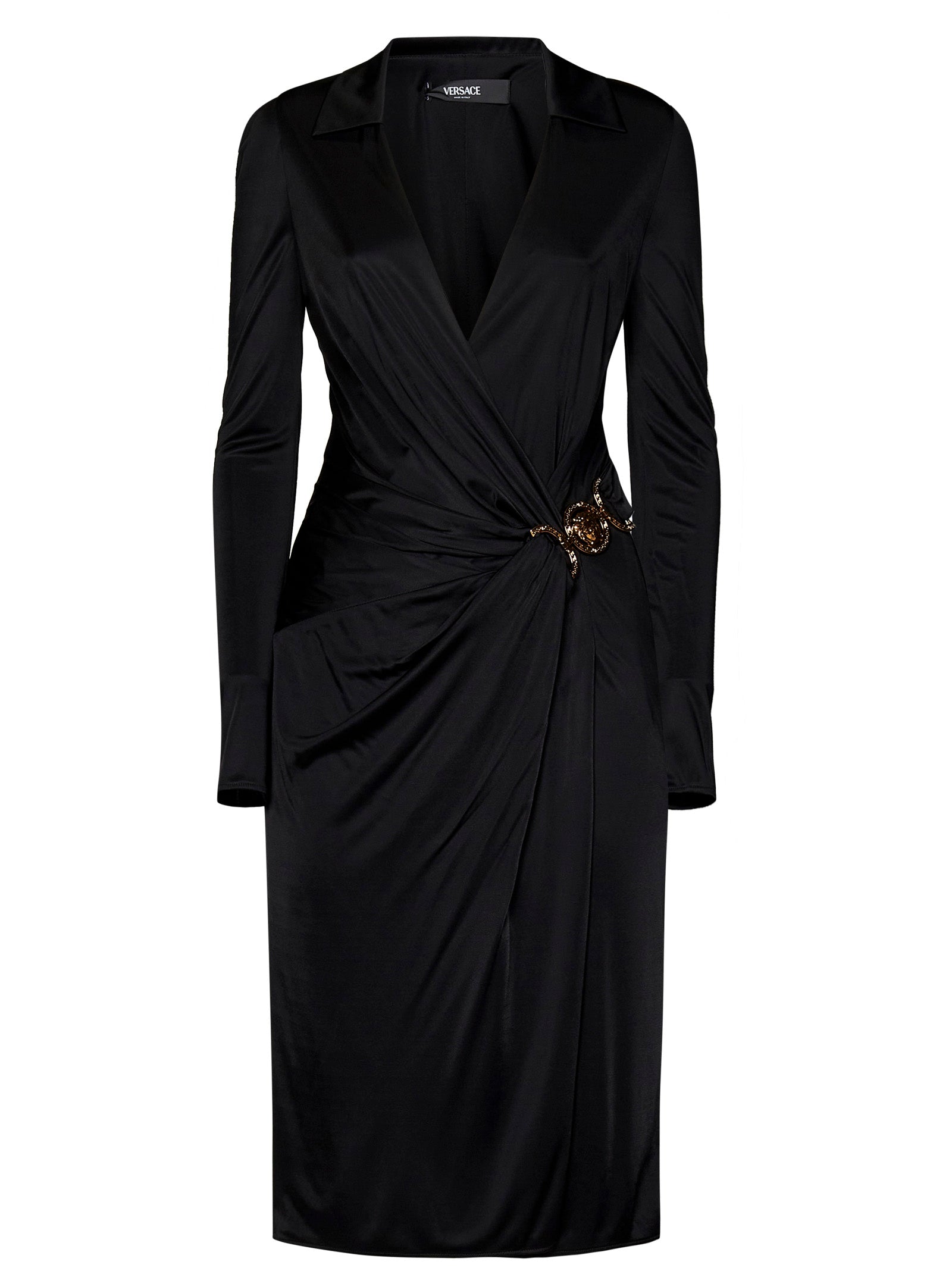 VERSACE Wrap Midi Dress Size 42 IT