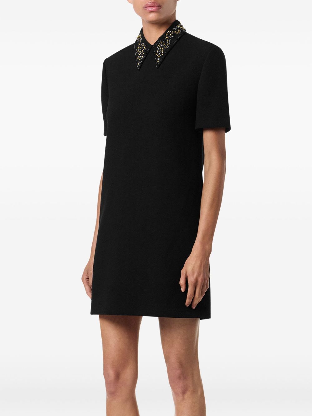 VERSACE Chic Stud Embellished Flared Mini Dress