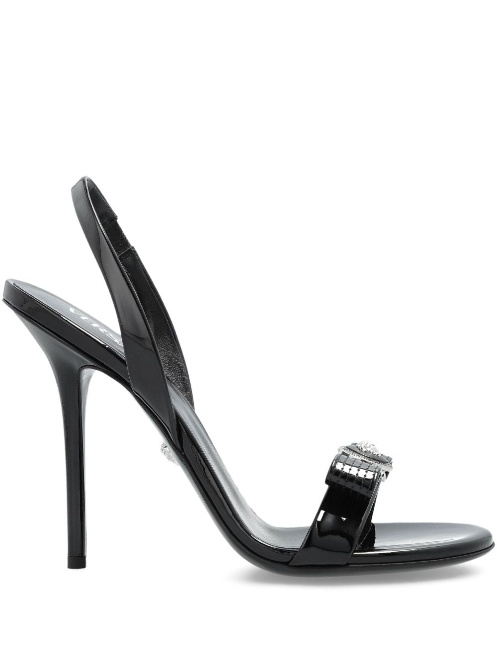 VERSACE Elegant Leather Sandals with Bow Detail
