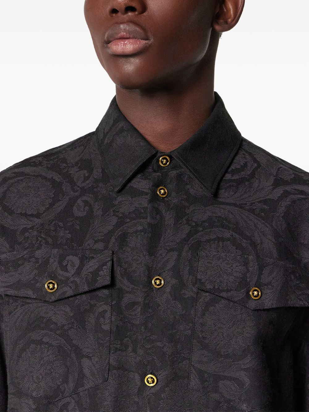 VERSACE Elegant Baroque Jacquard Shirt for Men - FW25