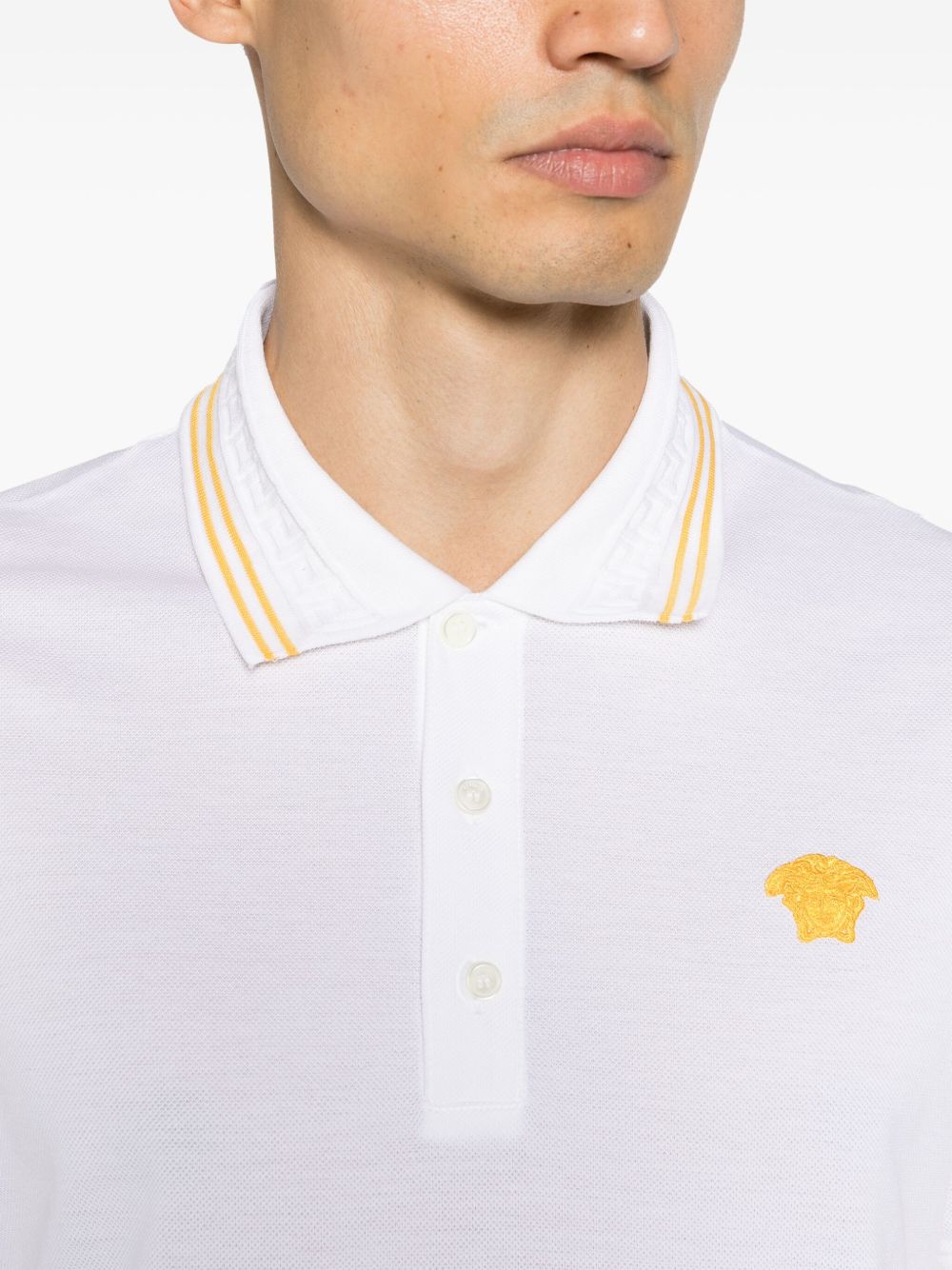 VERSACE Men's Tailored Pique Polo Shirt - Size 48 IT