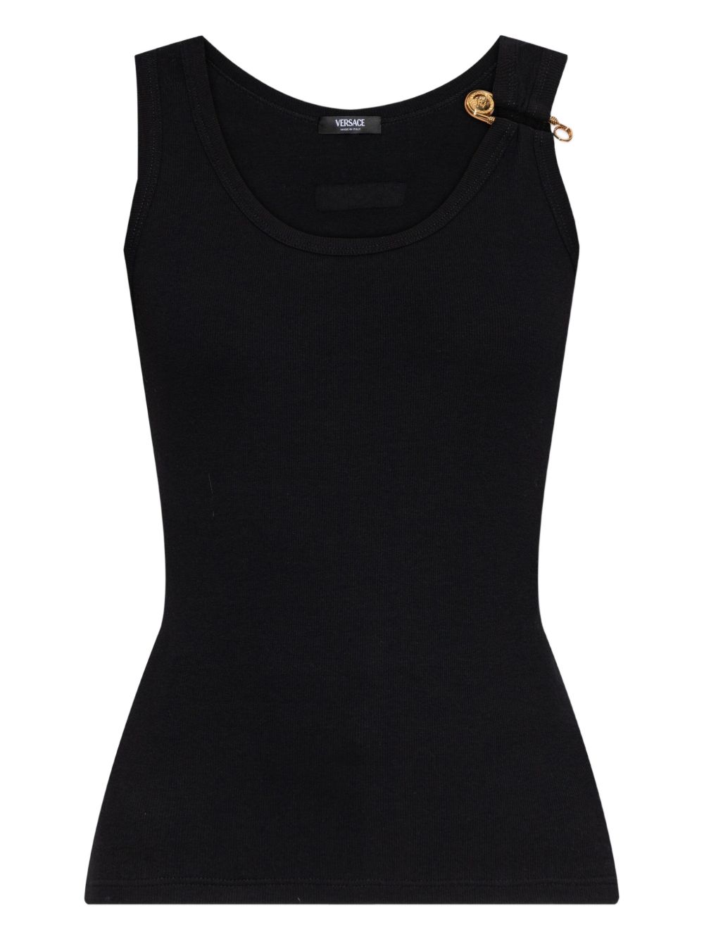 VERSACE Sleeveless Top with Safety Pin Detail