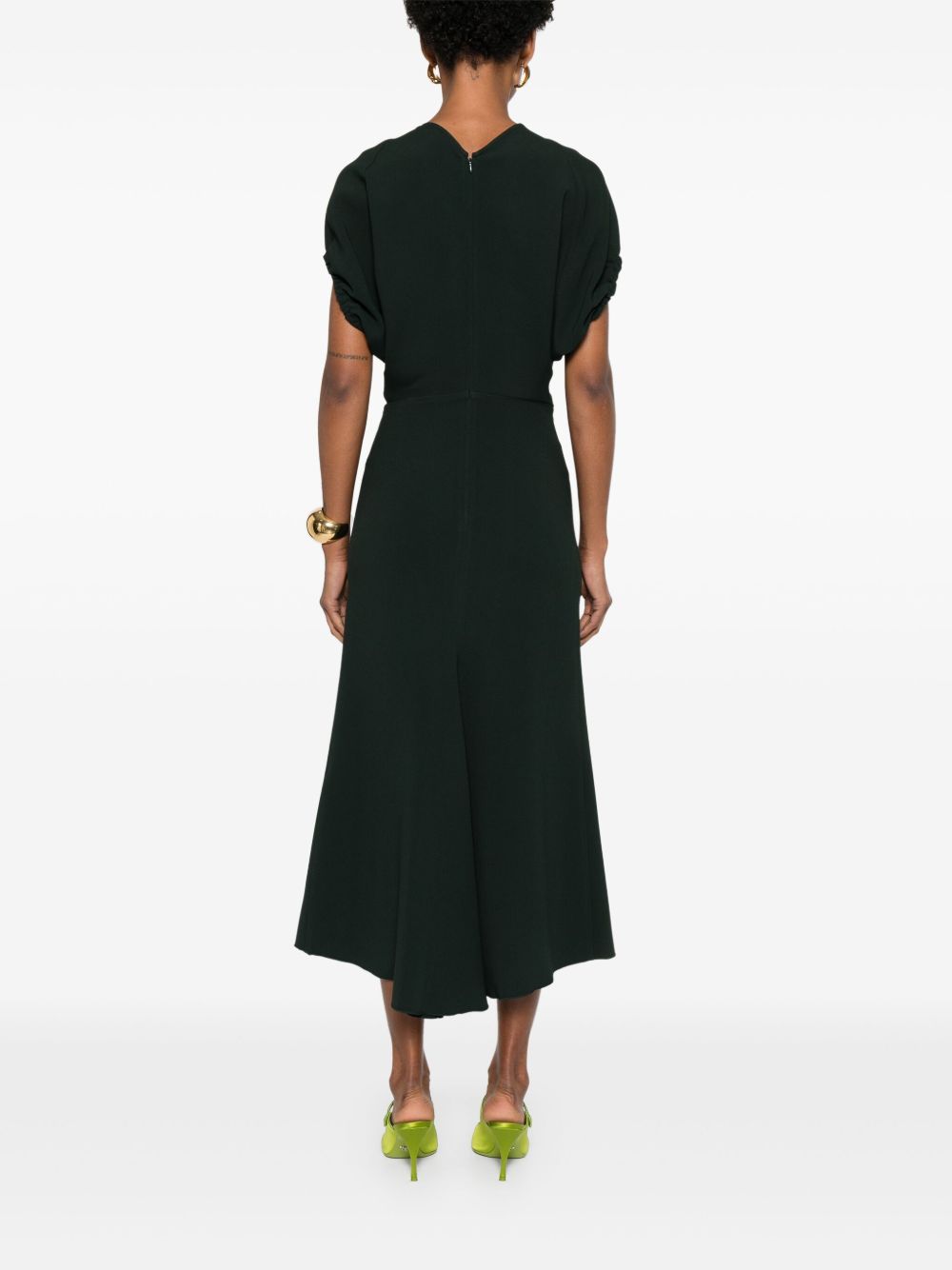 VICTORIA BECKHAM Gathered Sleeve Midi Dress for Women