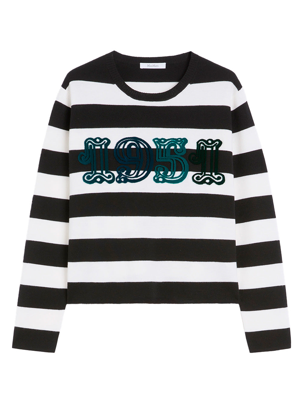 MAX MARA Embroidered Wool Striped Sweater