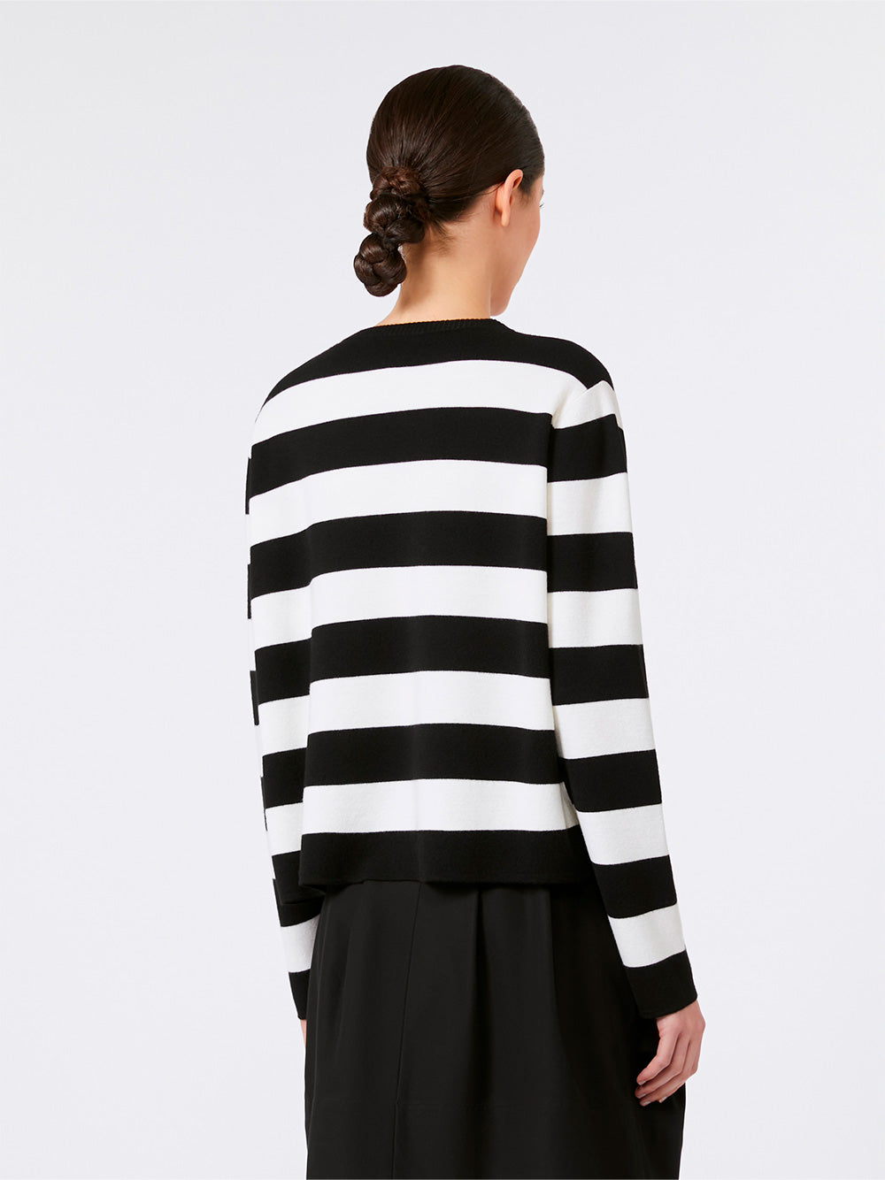 MAX MARA Embroidered Wool Striped Sweater