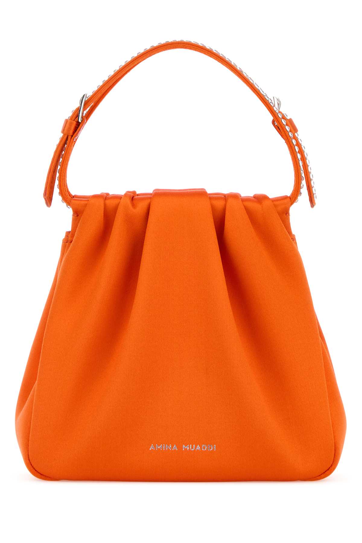AMINA MUADDI Mini Satin Vittoria Crystal Handbag