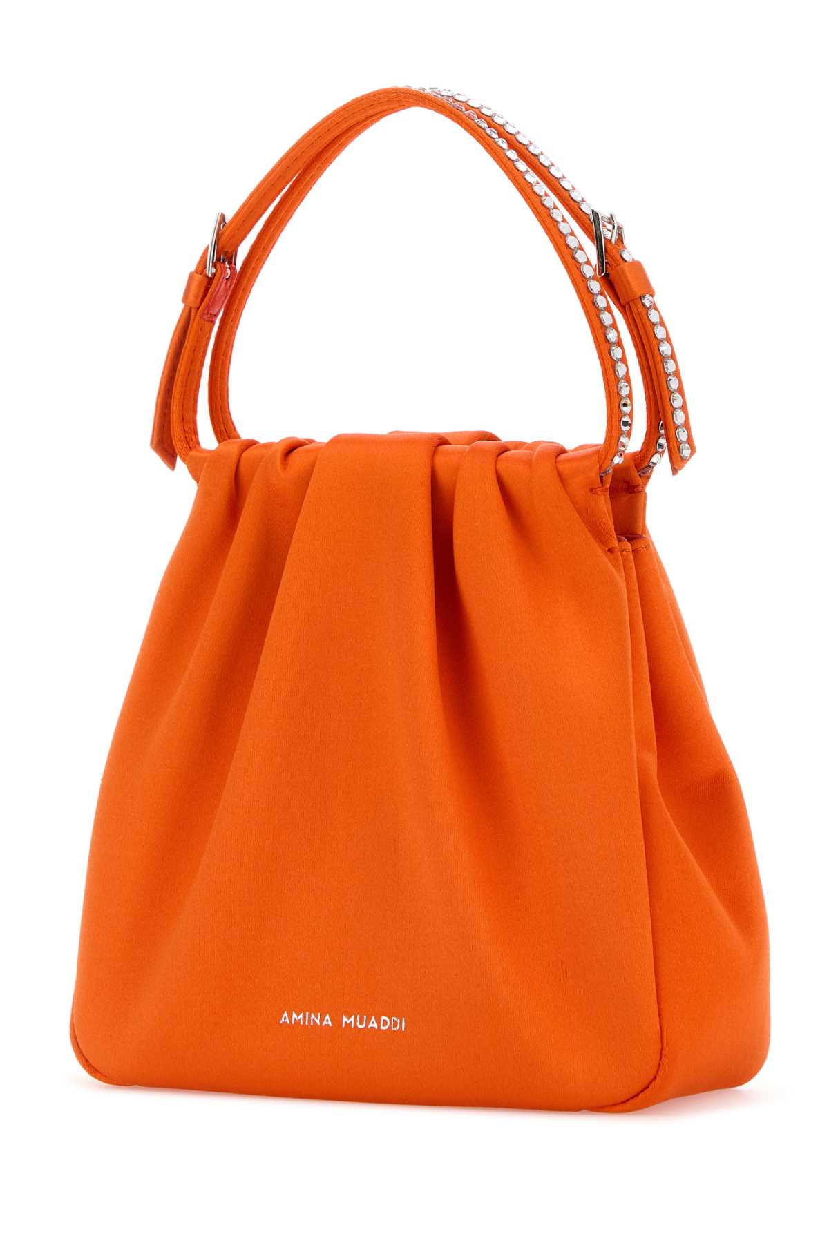 AMINA MUADDI Mini Satin Vittoria Crystal Handbag