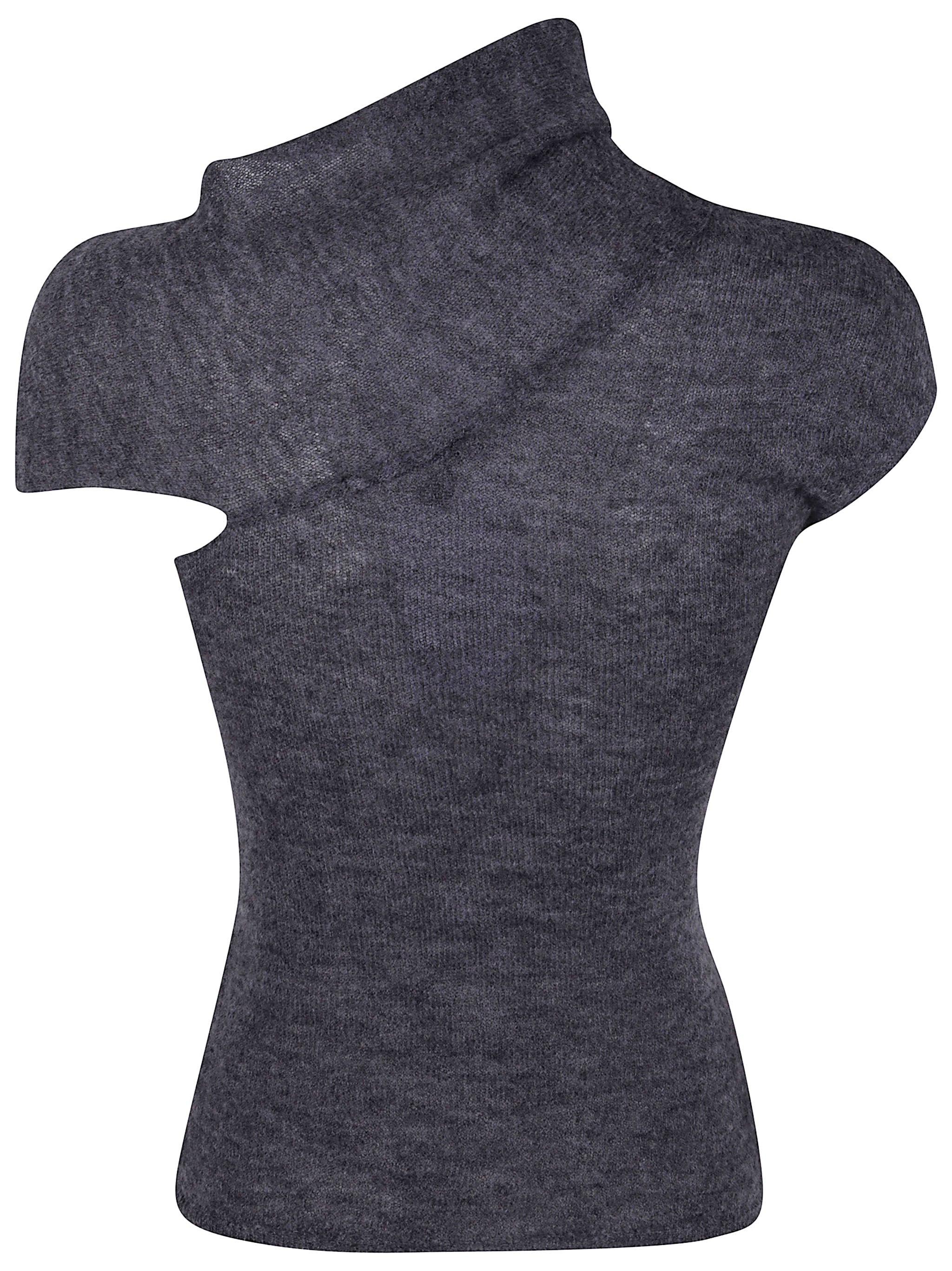 PALOMA WOOL Asymmetric Mini Short Sleeves Wool Top