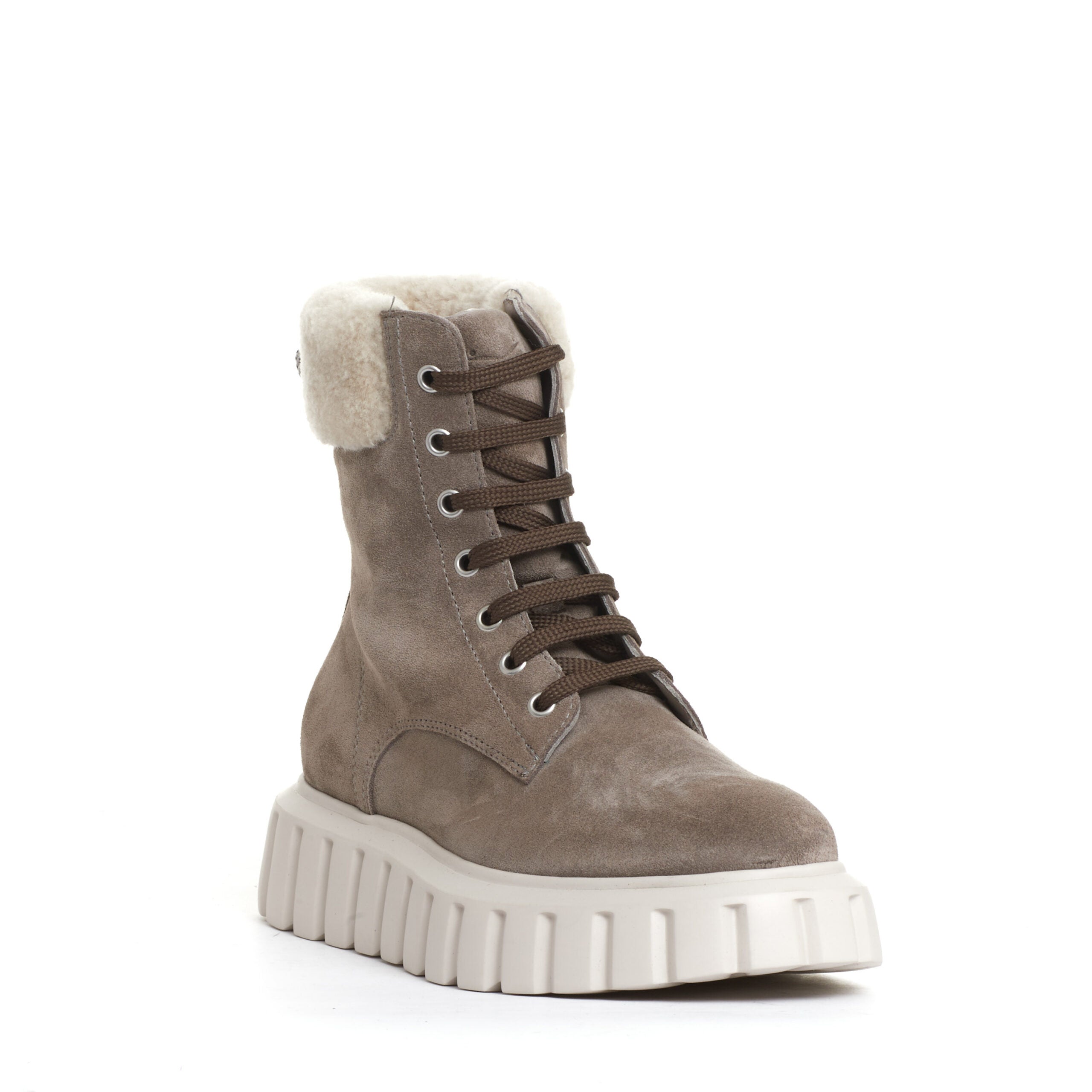 VOILE BLANCHE Chic Suede Ankle Boots with Eco-Fur Inserts