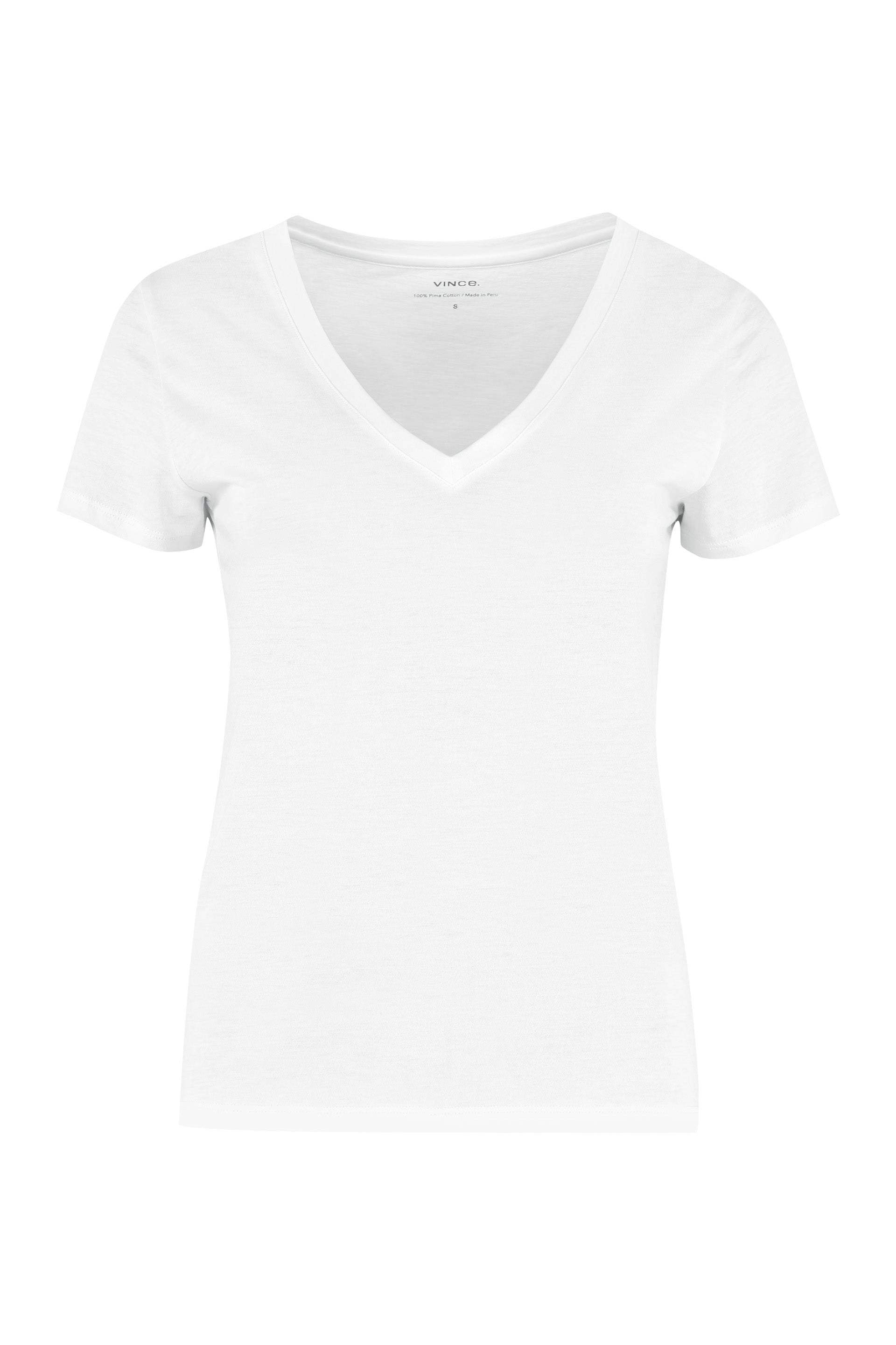 VINCE Essential Women's V-Neck Cotton T-Shirt