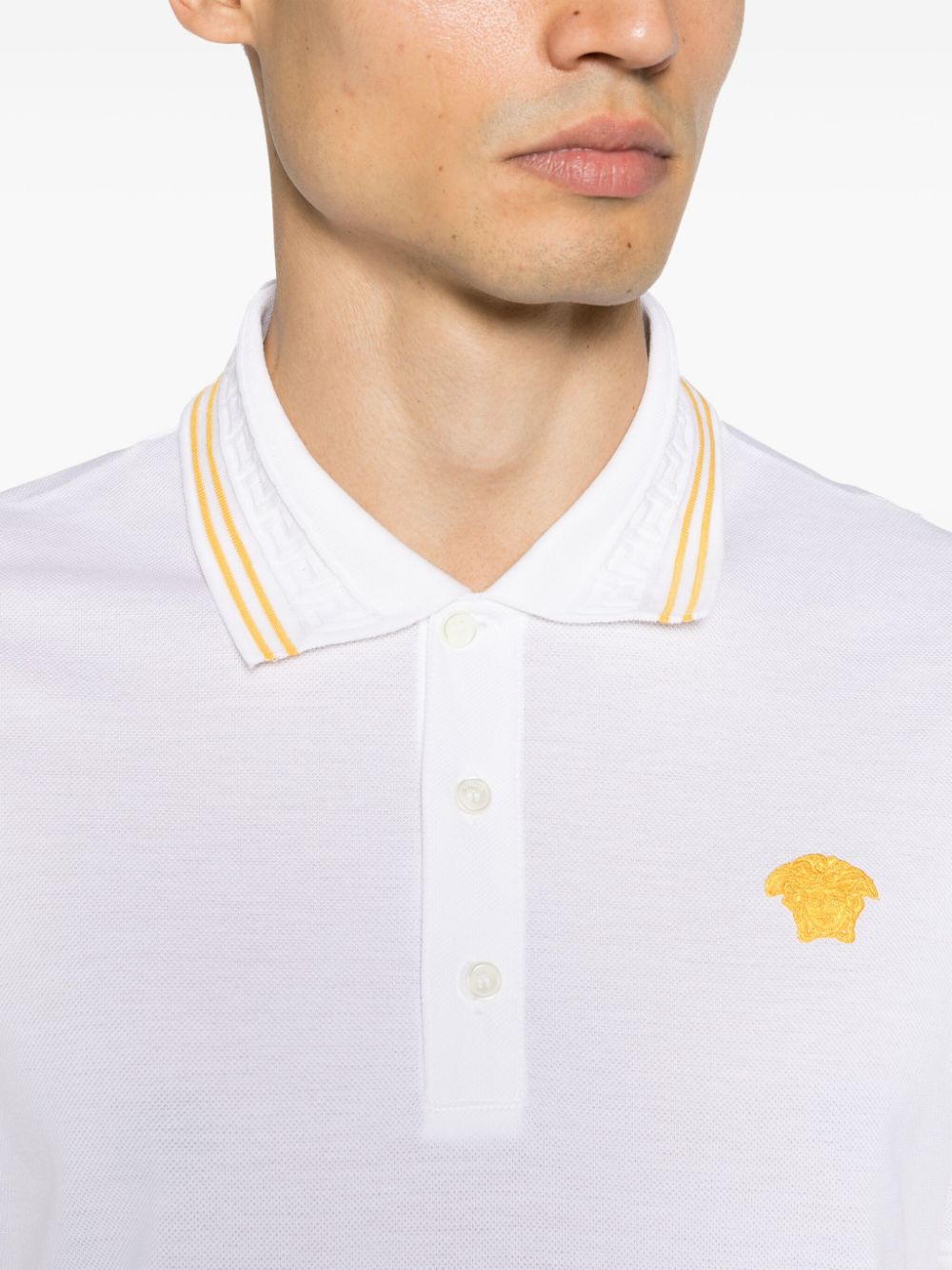 VERSACE Men's Tailored Pique Polo Shirt - Size 48 IT